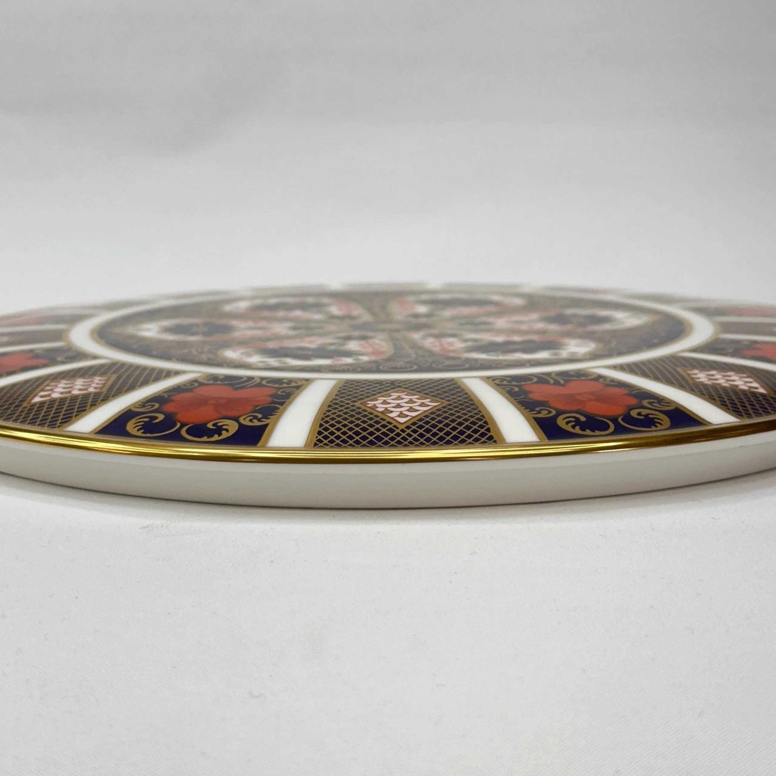 photo for sale Royal Crown Derby Old Imari 1128 Cake Platter 11" Plate Bone China Vintage 1994