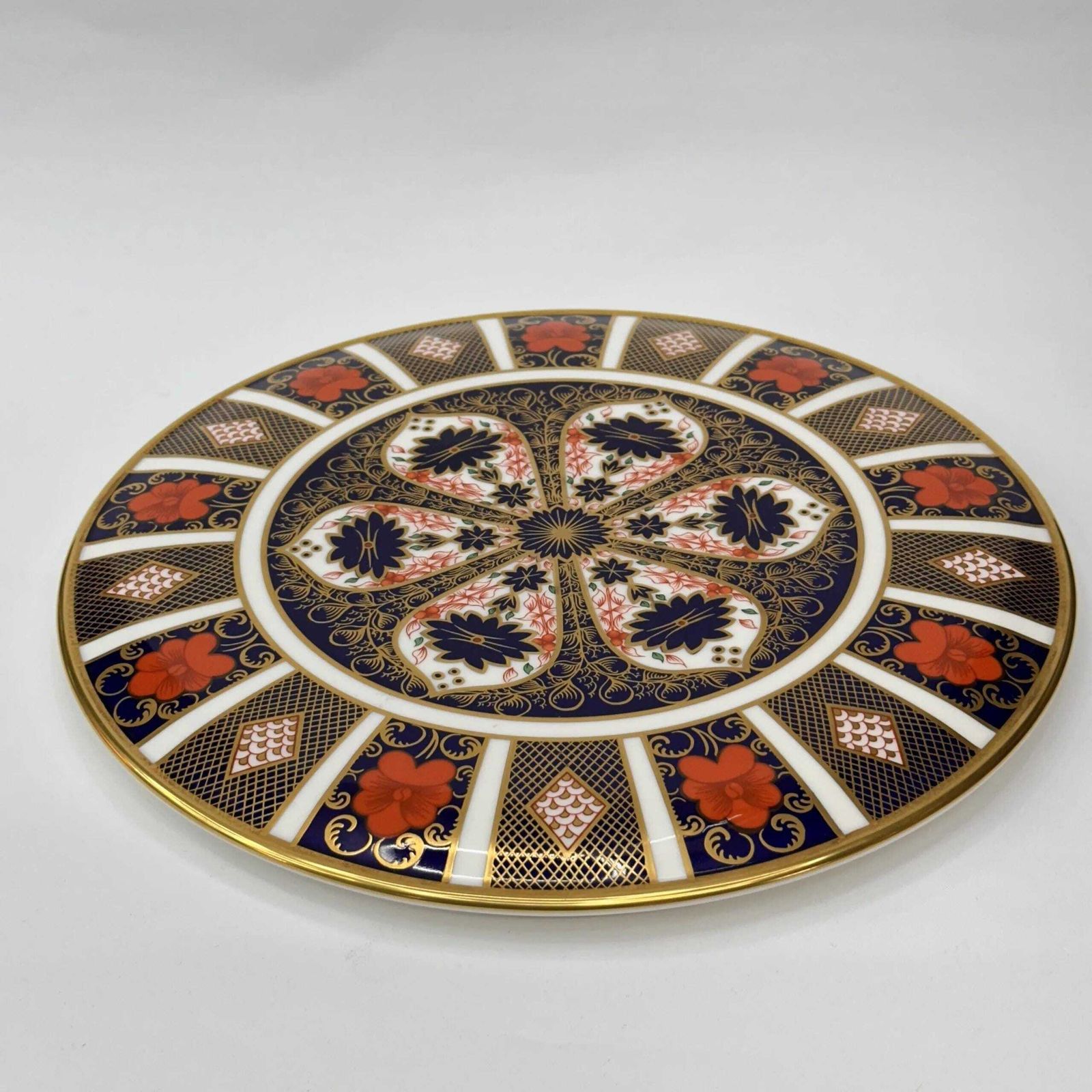 Home Decor Royal Crown Derby Old Imari 1128 Cake Platter 11" Plate Bone China Vintage 1994 photo