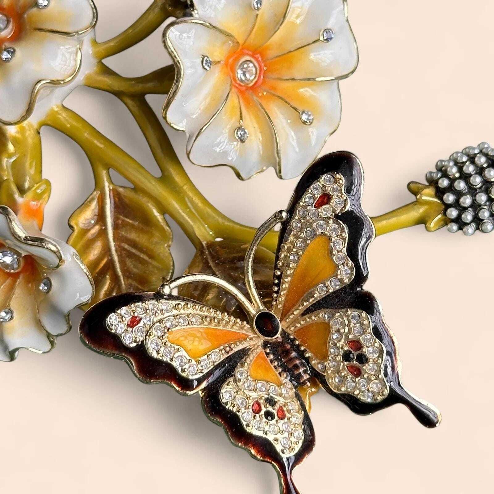 Keren Kopal Butterfly Trinket Box, 24k Gold Plated, Austrian Crystal Jewellery Box photo furniture