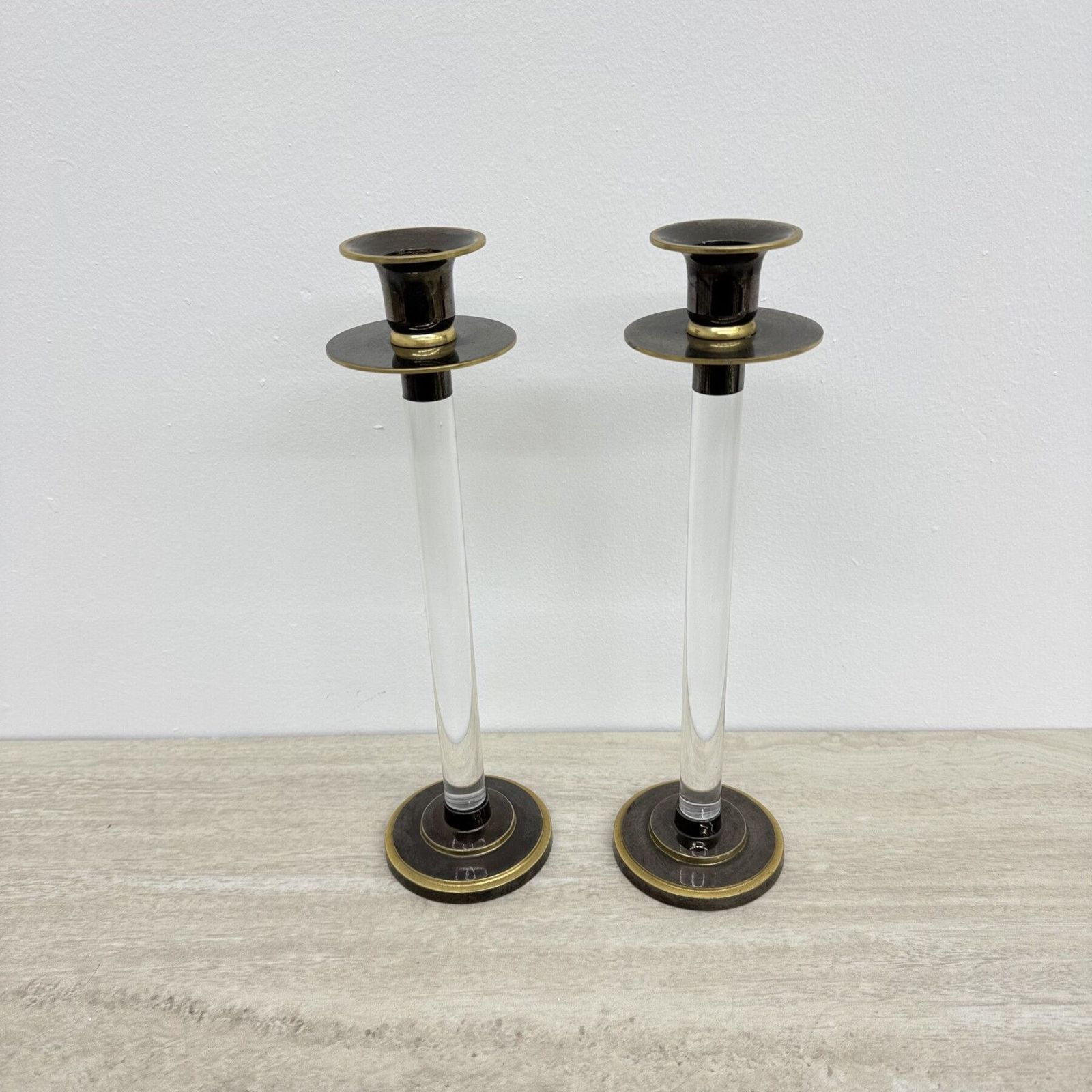 Set Van 2 Caravell Lucite Kandelaars, Jaren 1970 photo buy