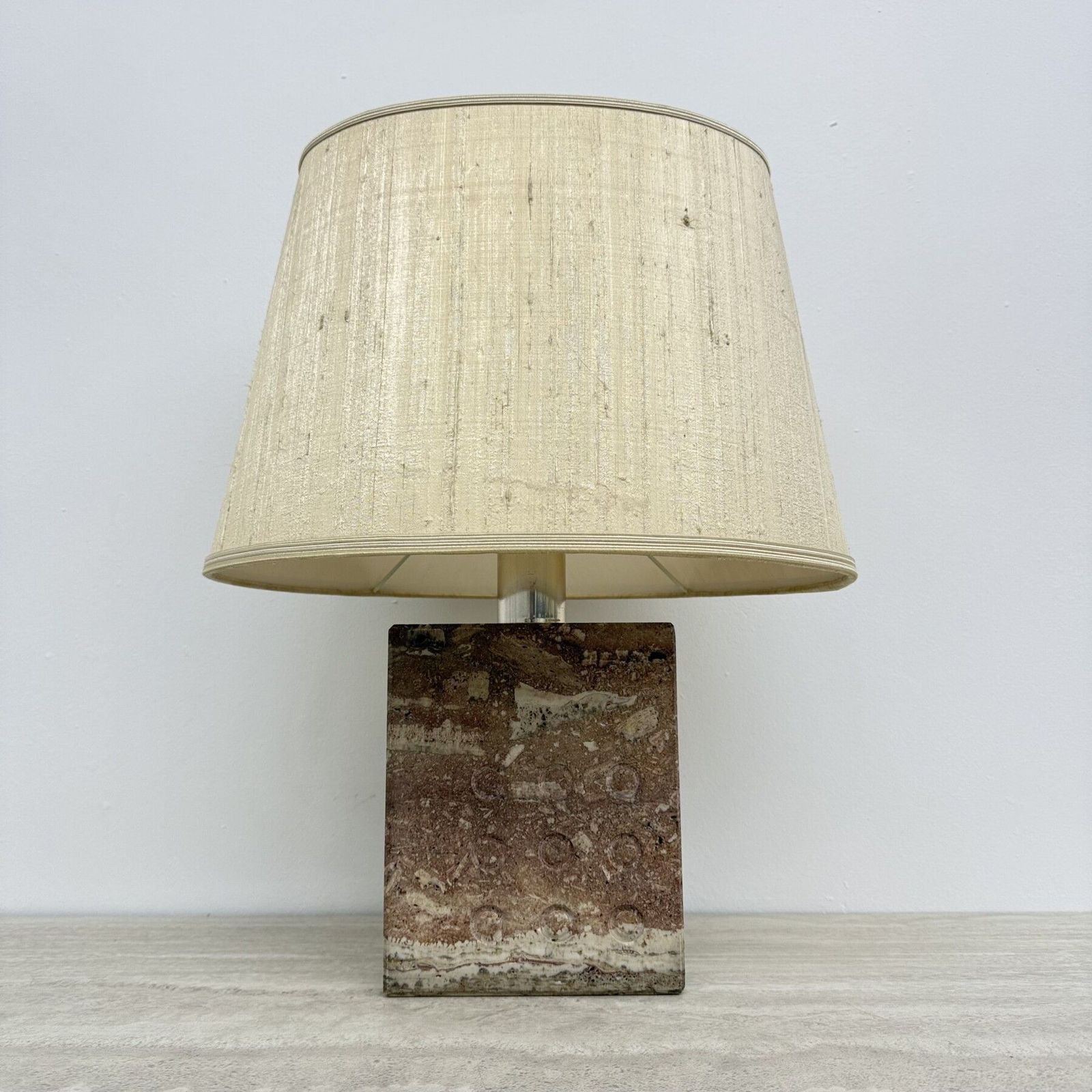 Mid Century Fratelli Manelli Travertine Tafellamp, Jaren 1970, Italië