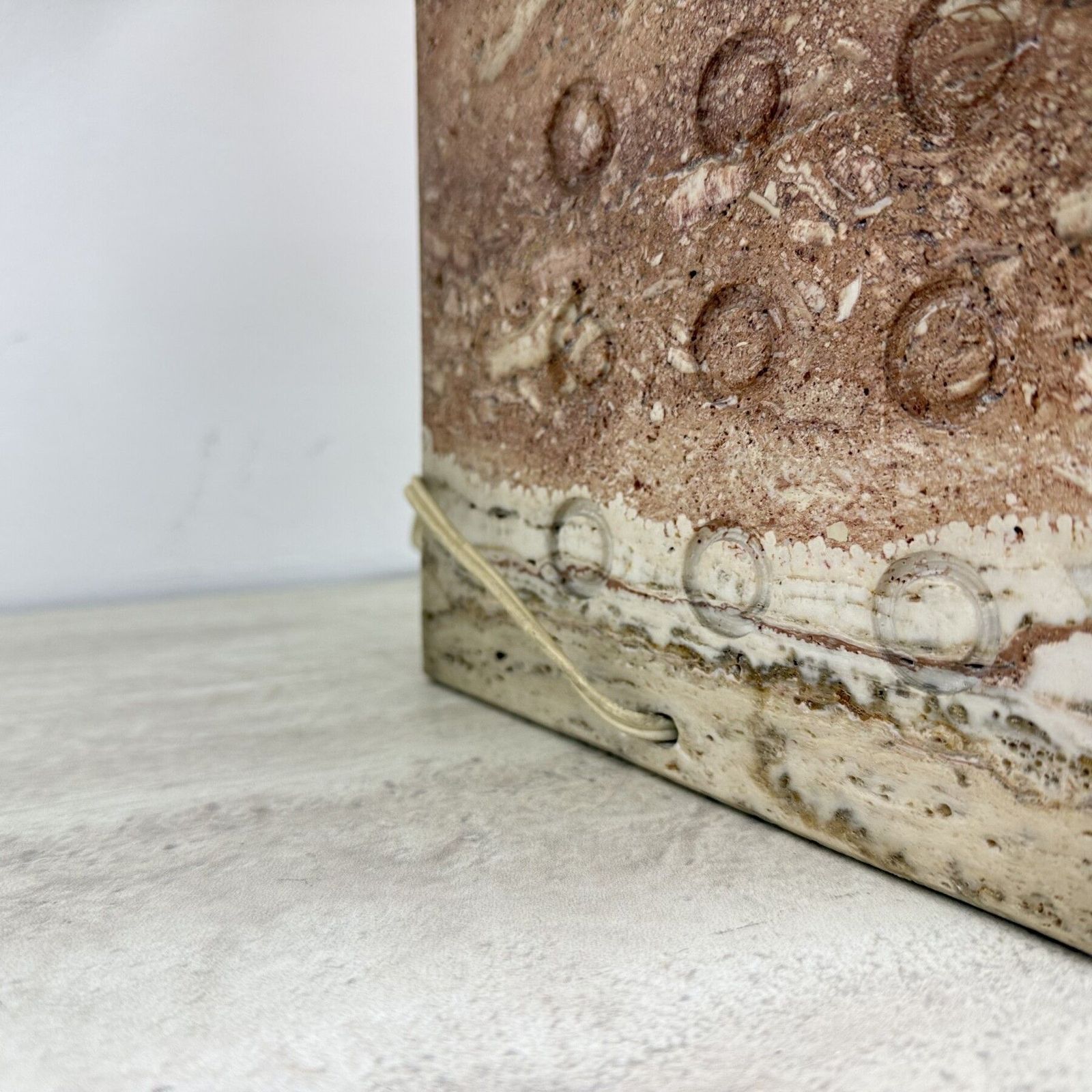 Mid Century Fratelli Manelli Travertine Tafellamp, Jaren 1970, Italië photo Verlichting