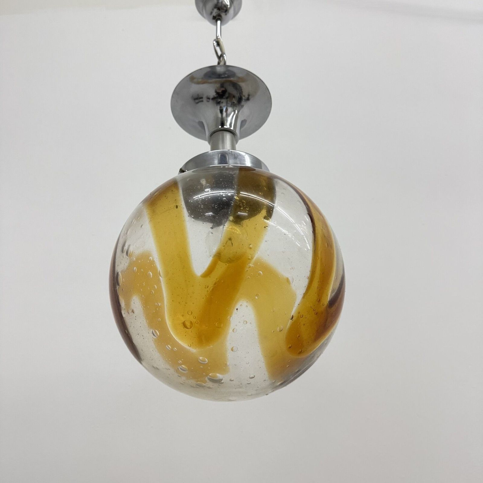 Murano Glass Hanging Lamp Pendant By Mazzega , 1970’s Italy