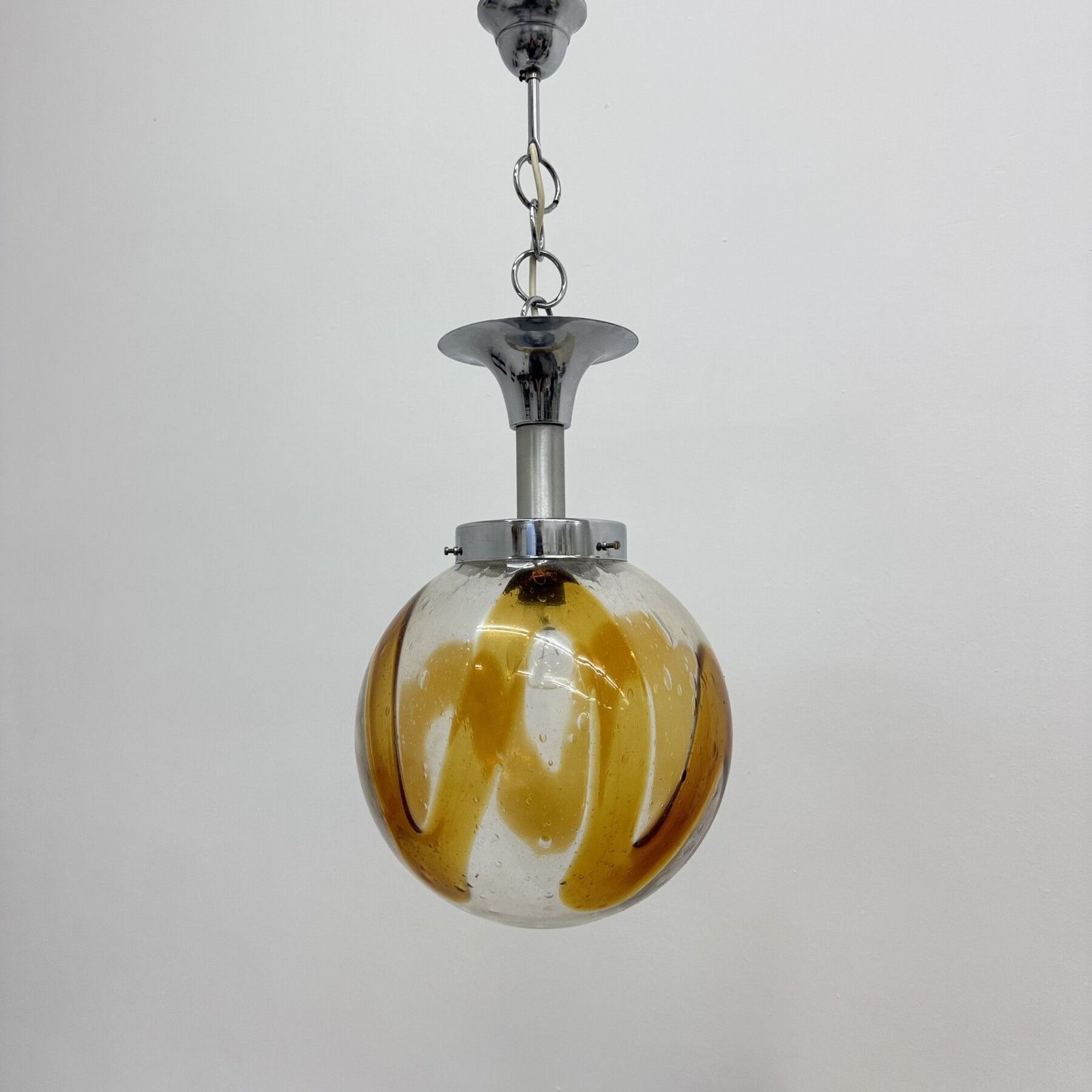 Lighting Murano Glass Hanging Lamp Pendant By Mazzega , 1970’s Italy photo