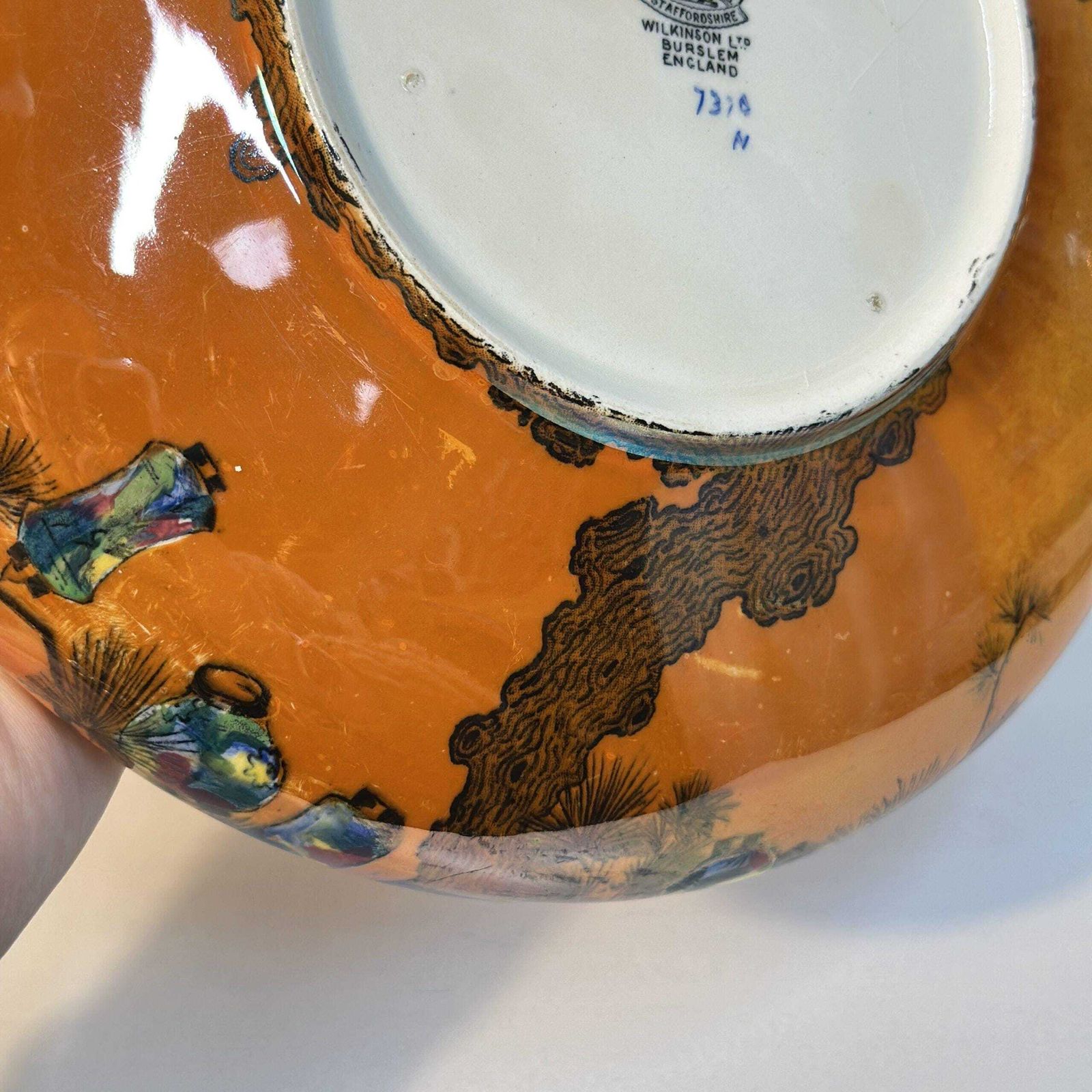 Wilkinson Art Deco Lustre Bowl Japanese Lanterns Royal Staffordshire 1920s photo buy