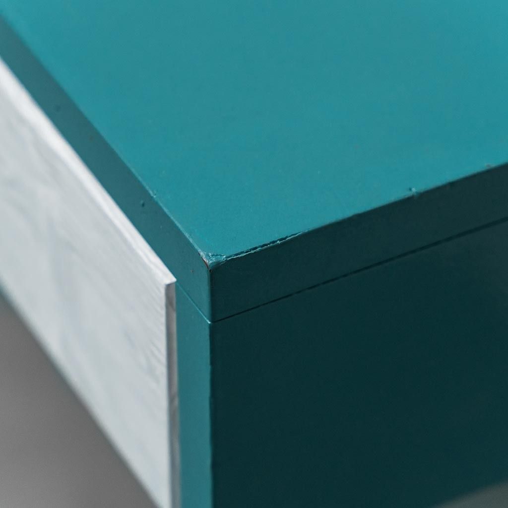 photo furniture Vintage Petrol Green Desk With Drawers From The 1970s, Modern Antiques