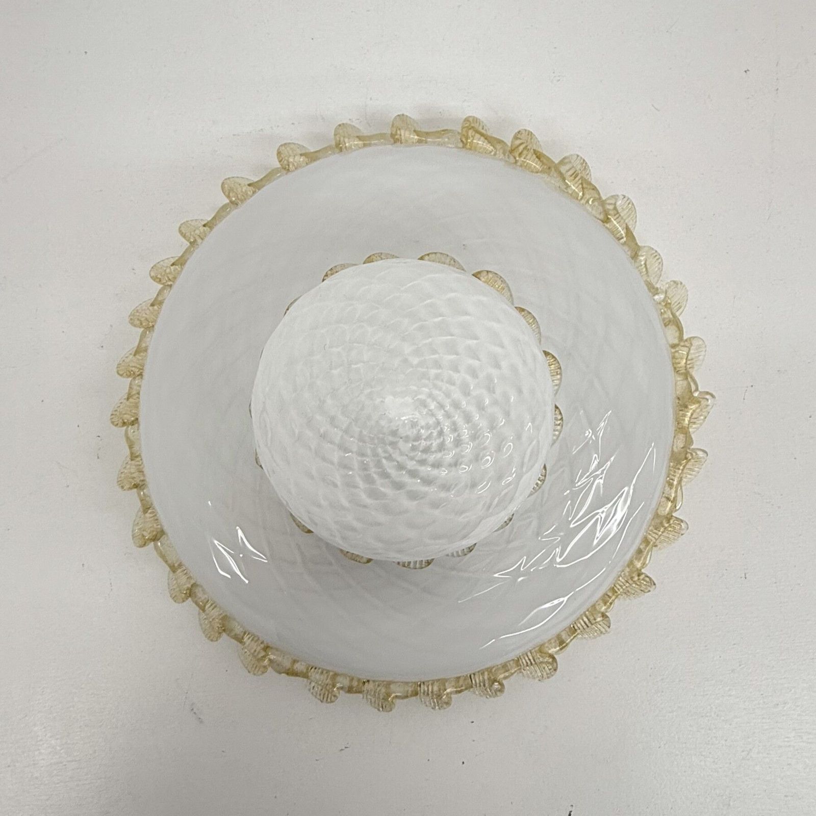 Mid Century Design Murano Glass Flush Mount / Ceiling Lamp , 1970s photo vintage