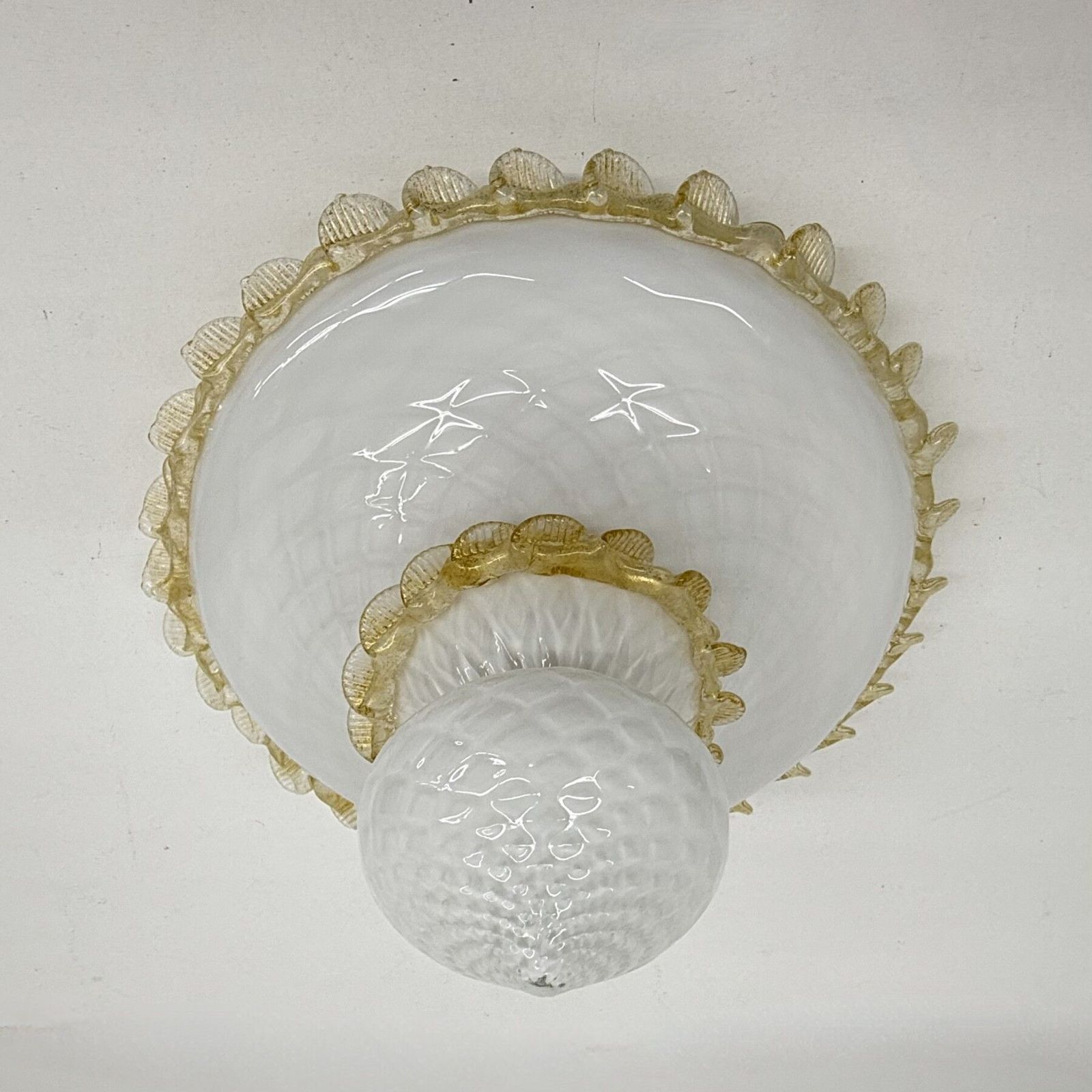 photo furniture Mid Century Design Murano Glass Flush Mount / Ceiling Lamp , 1970s
