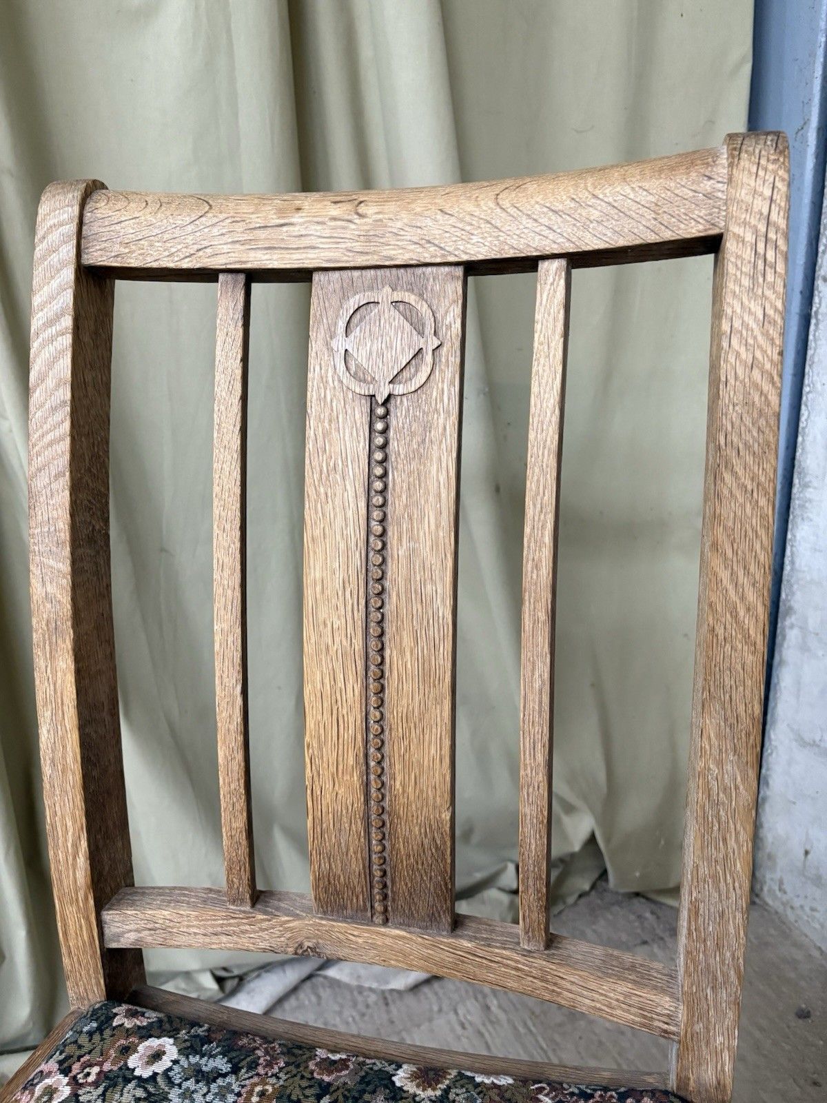 Vtg Antique Set Of 2 Arts And Crafts Dining Side Church Chairs Danish R1039 photo vinterior