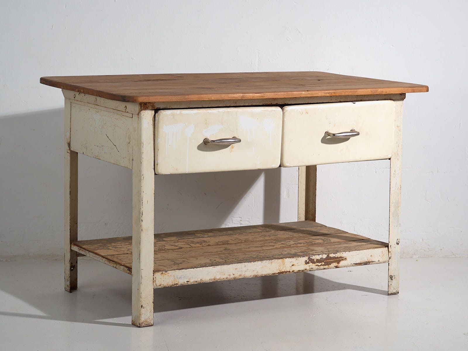Industrial Work Table With Drawers (C.1940) #75