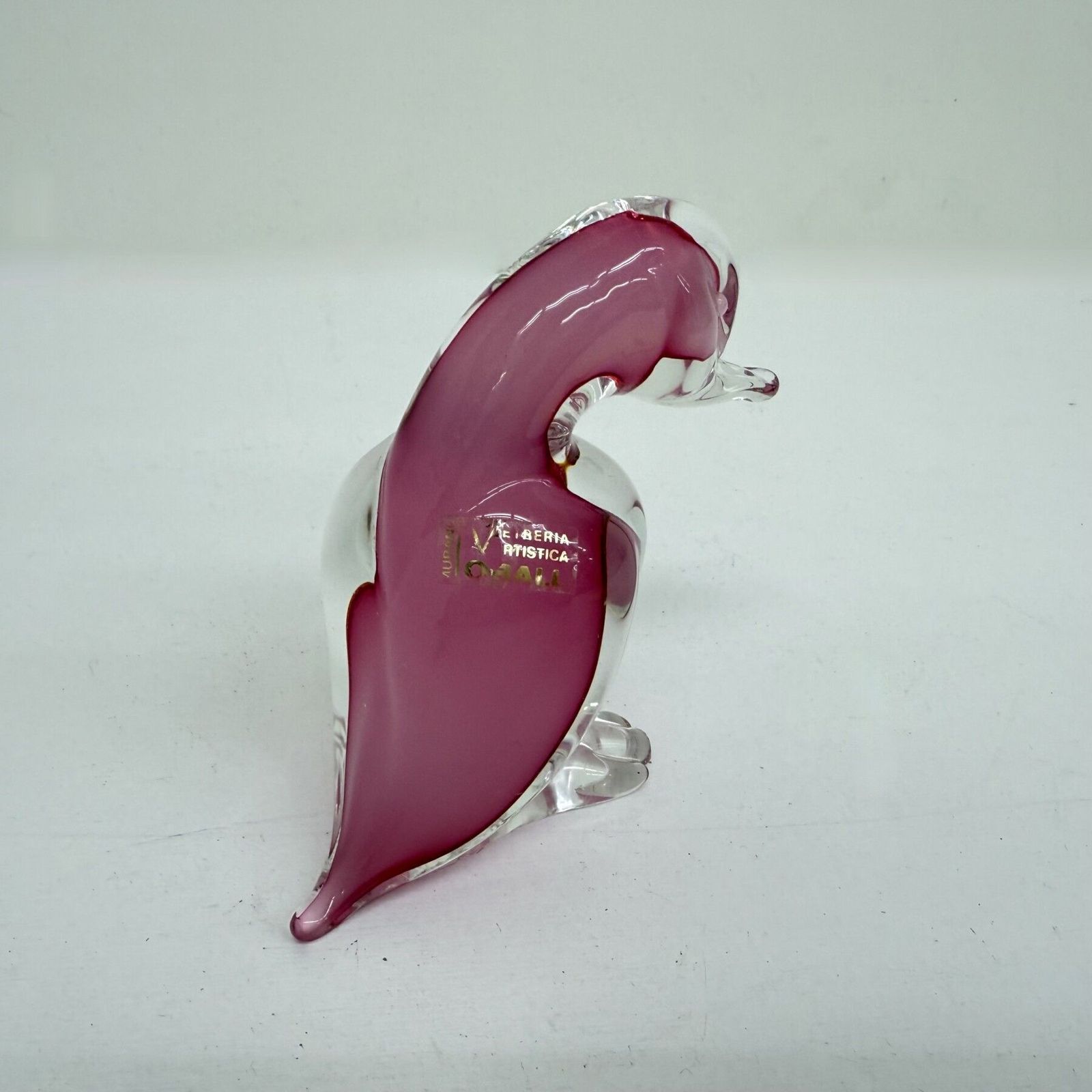Archimede Seguso Zeldzame Murano Roze Alabastro Kunstglas Eend, Jaren 1970 photo vinterior