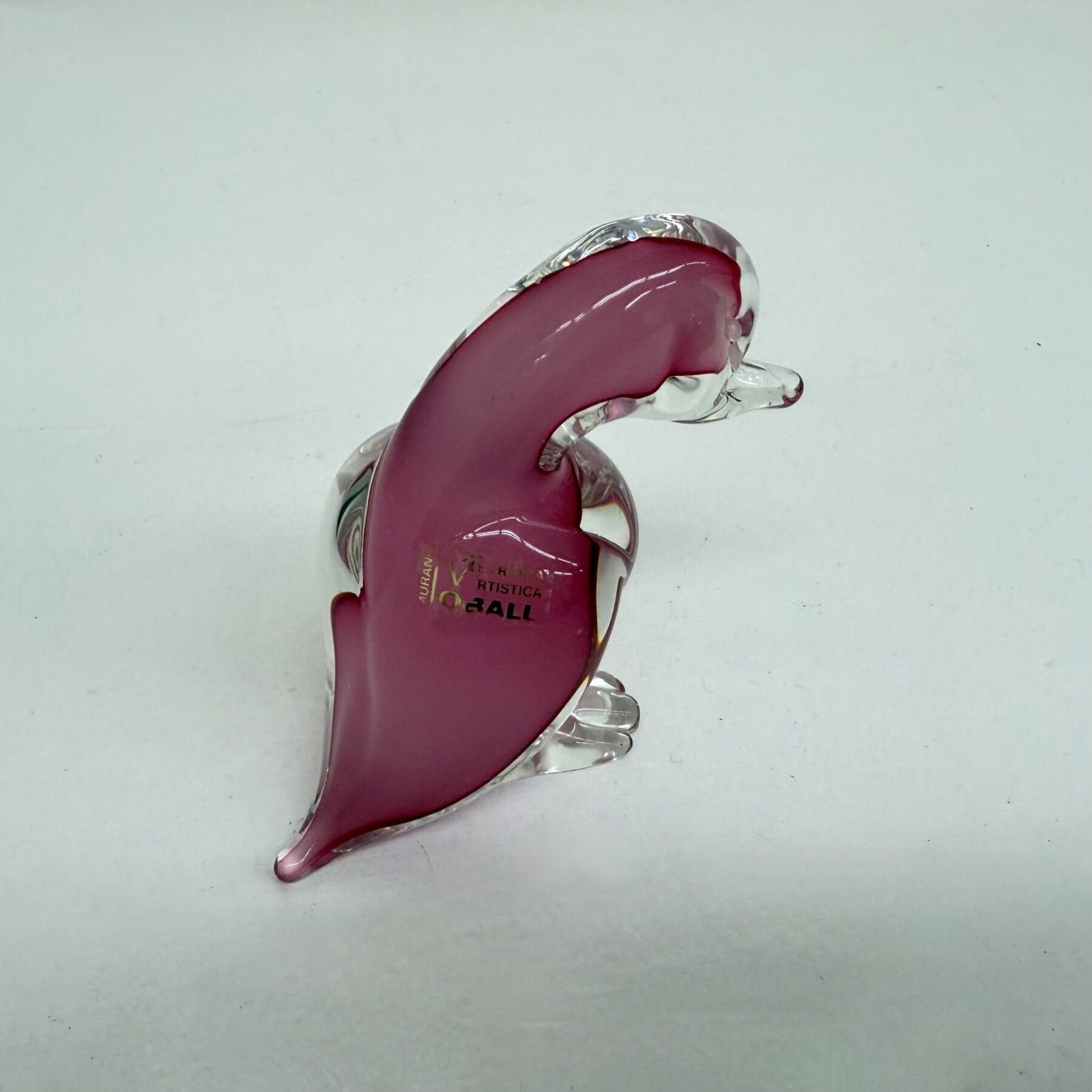 Archimede Seguso Rare Murano Pink Alabastro Art Glass Duck , 1970s photo buy