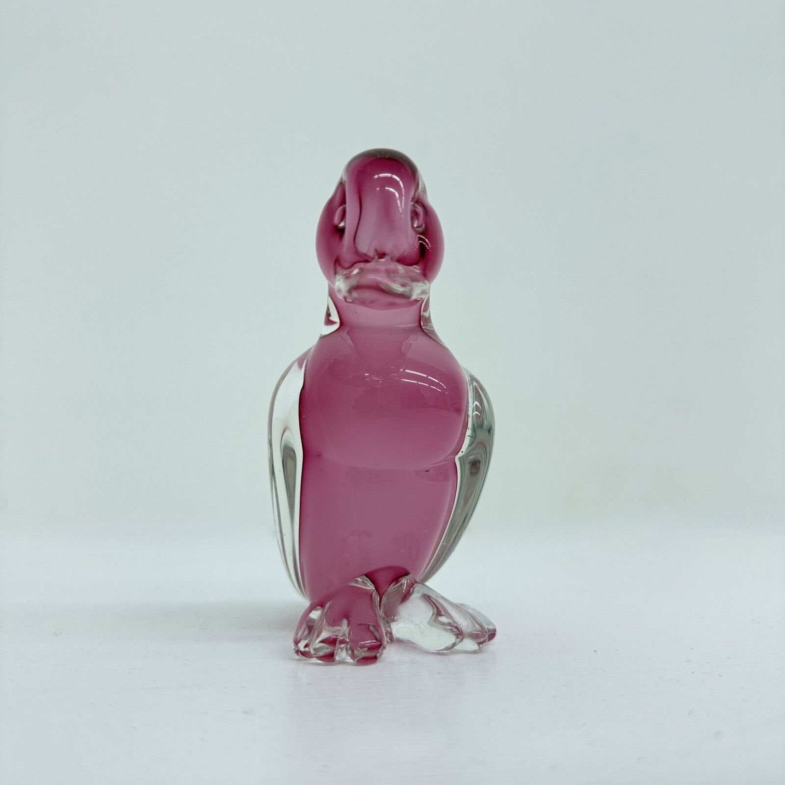 photo buy Archimede Seguso Rare Murano Pink Alabastro Art Glass Duck , 1970s