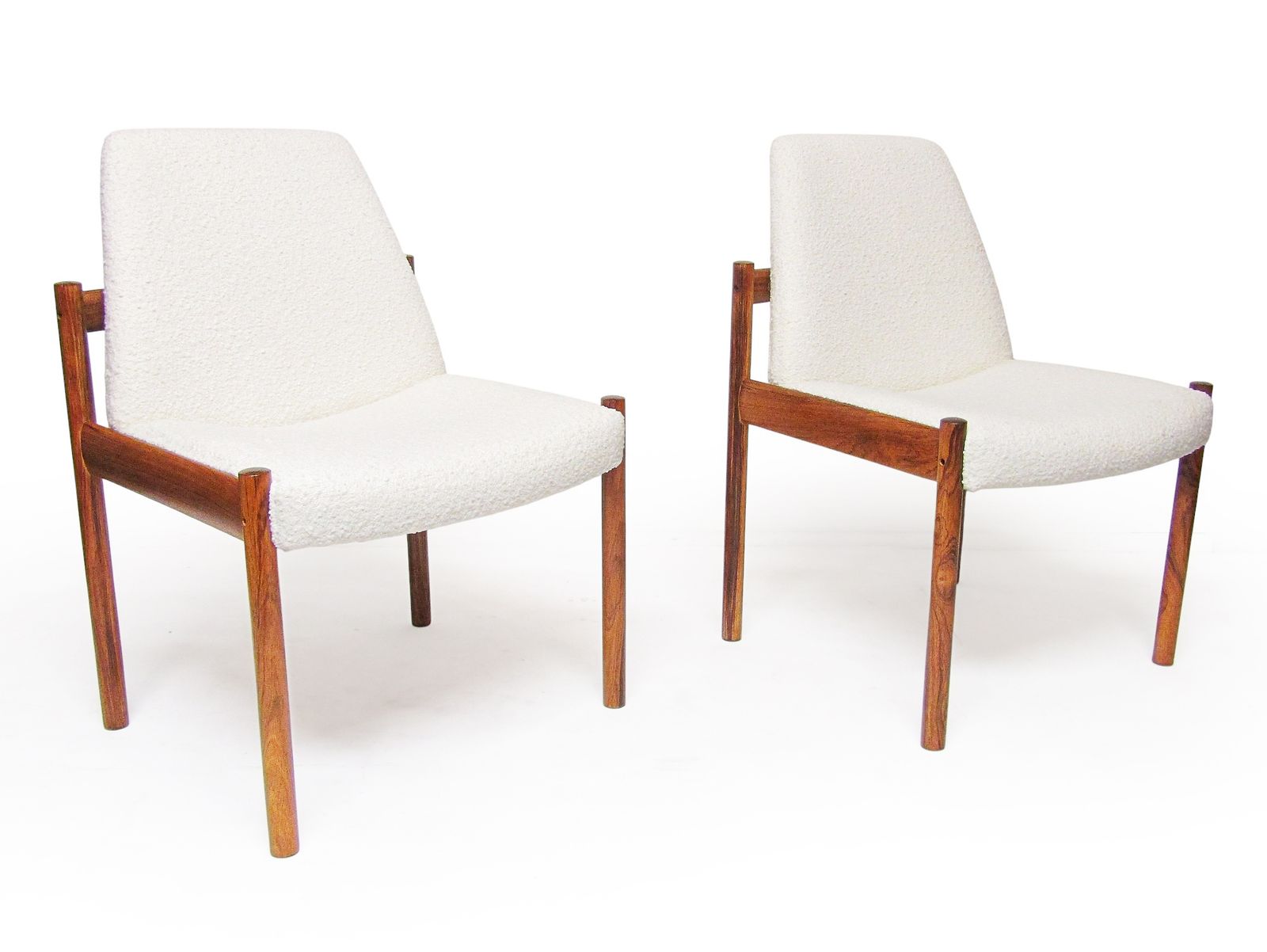 photo for sale Two 1960s Side Lounge Chairs In Rosewood And Bouclé By Sven Ivar Dysthe For Dokka