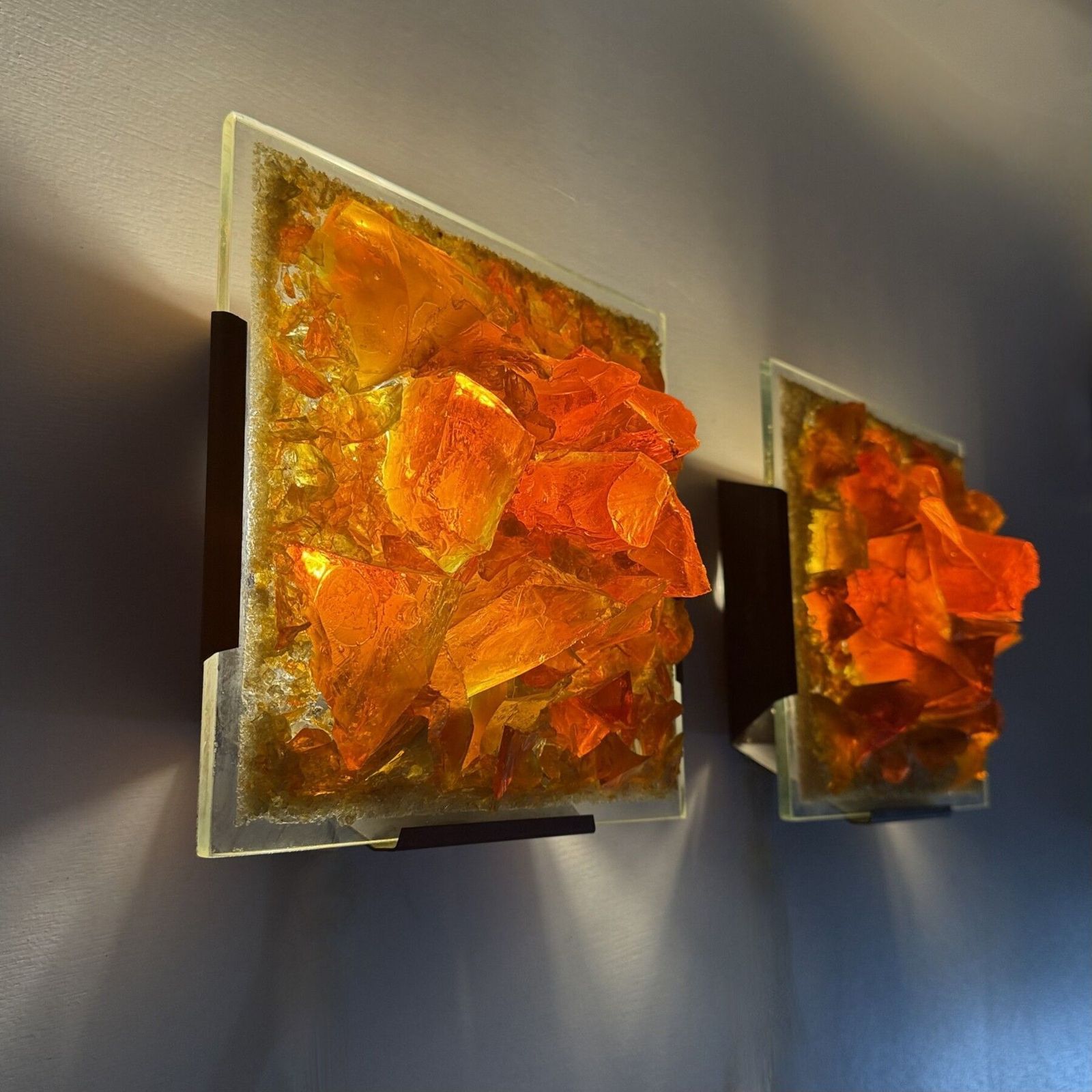 photo furniture Mid Century Design Pair Of Cosack Leuchten Glass Wall Lamp , 1970’s