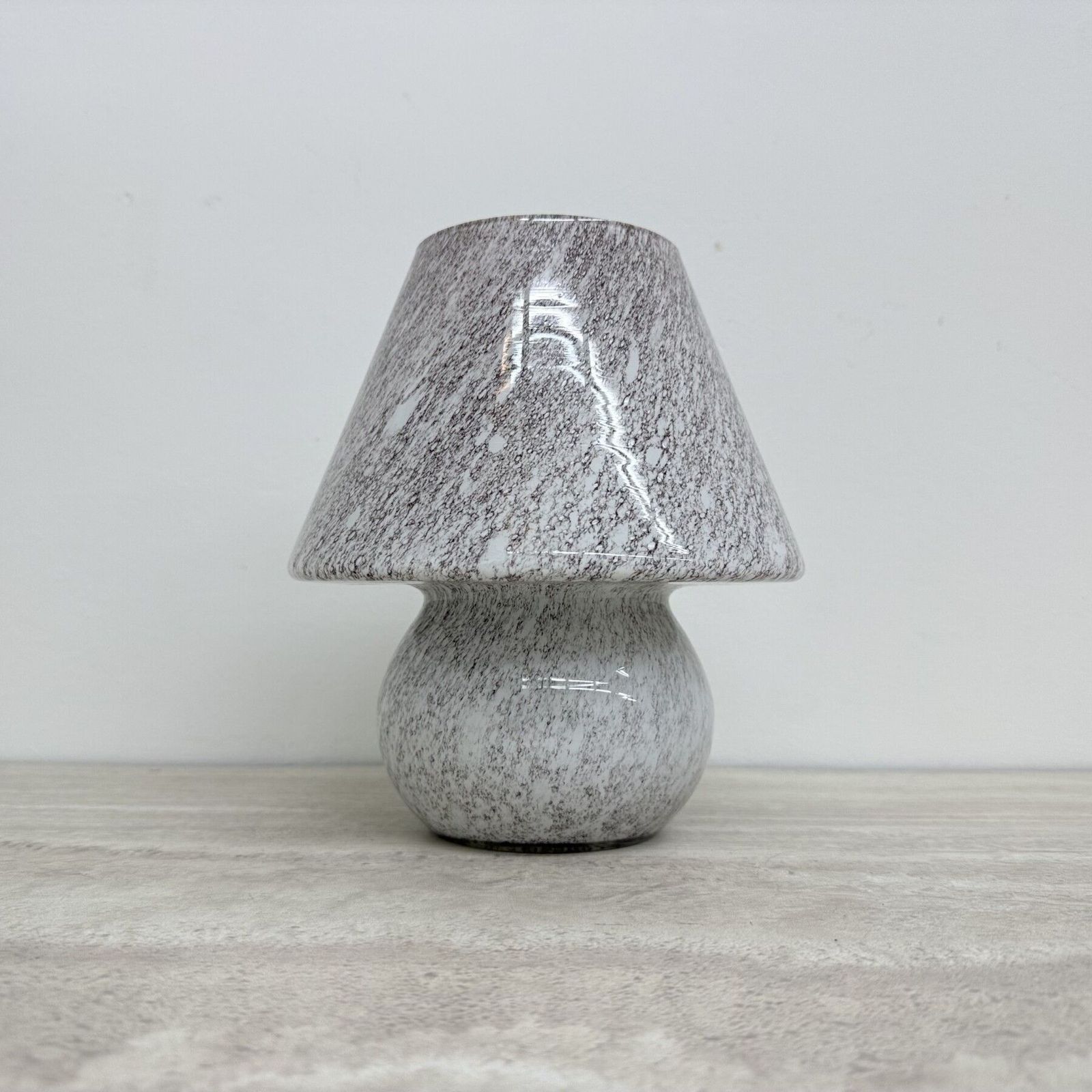 Mid Century Design Paddenstoel Glazen Tafellamp, Jaren 1970
