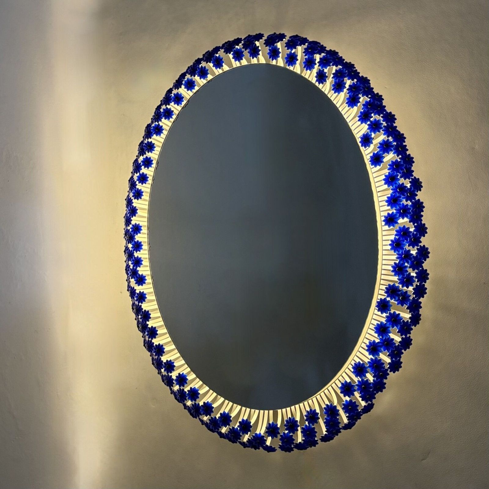 Vintage Large Back Light Mirror By Emil Stejnar For Rupert Nikoll 1950s photo vinterior