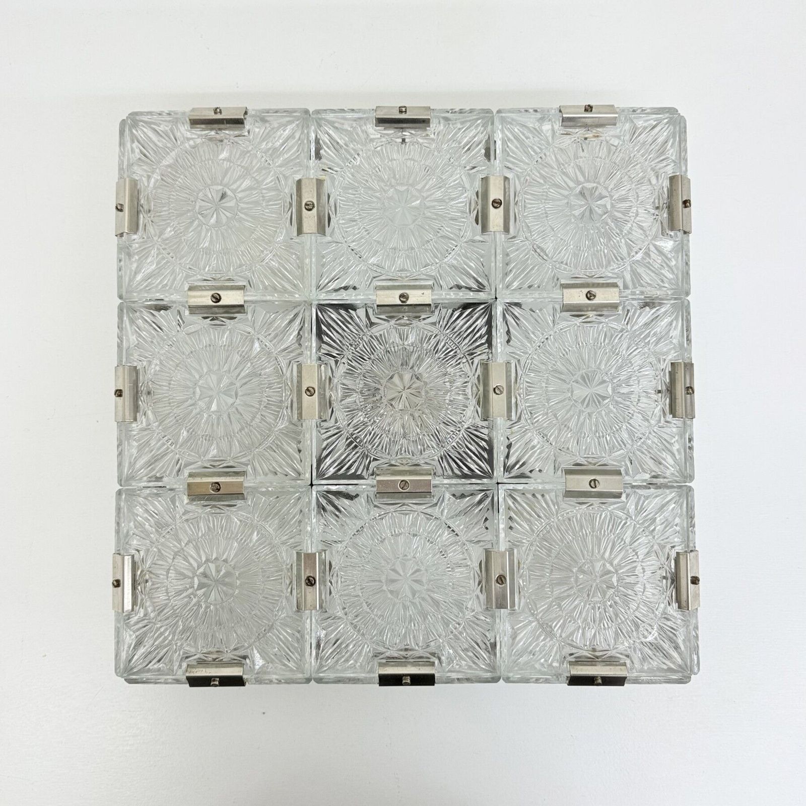 Mid Century Glazen Plafondlamp Van Kamenicky Senov, Jaren 1970