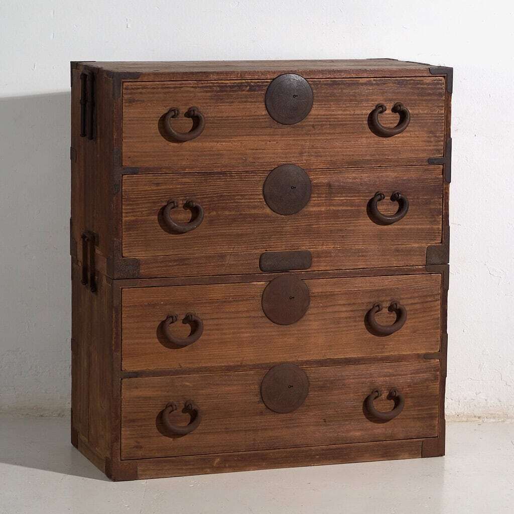 Antique Japanese Tansu Chest Of Drawers – Meiji / Taishō Period (C.1868 1926) #81
