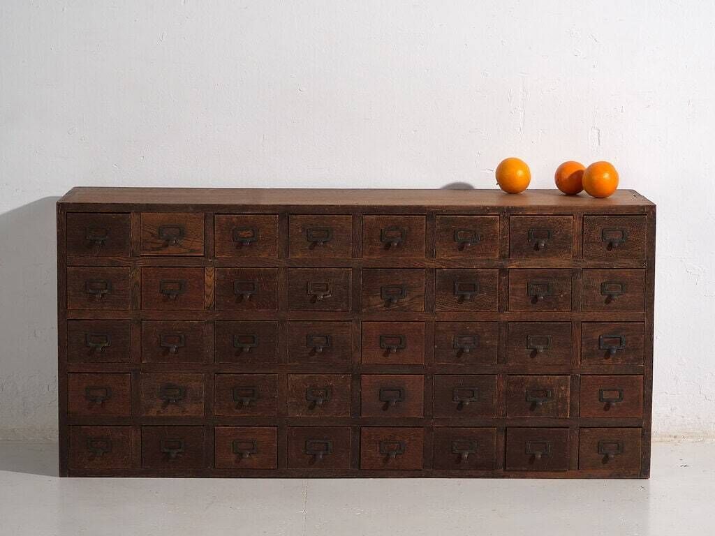 Furniture Antique Japanese Kusuri Tansu Pharmacy Sideboard – Taishō / Showa Period (C.1920 1945) #95 photo