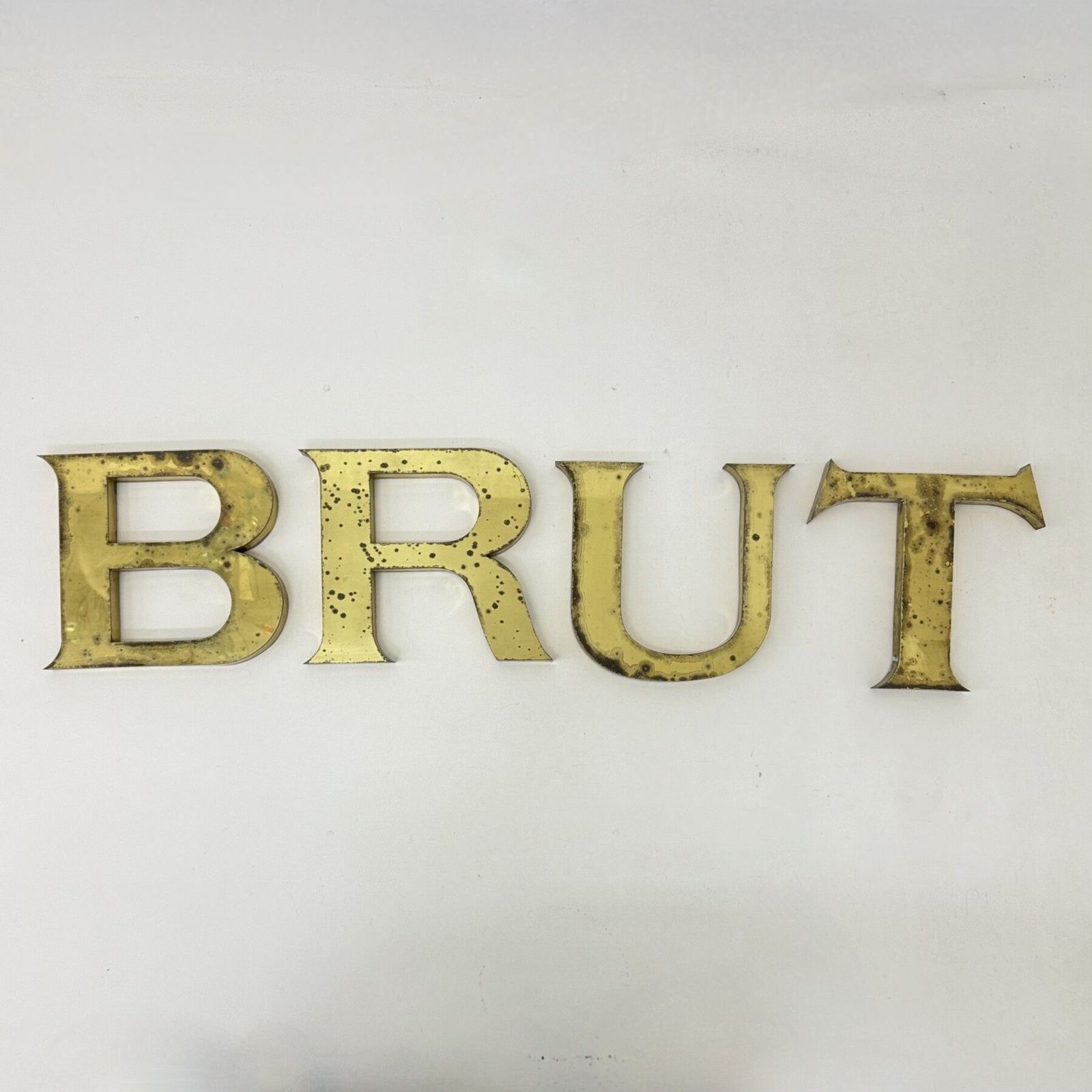 Antique Brass Large Letters ‘Brut’ , 1930’s photo Home Decor