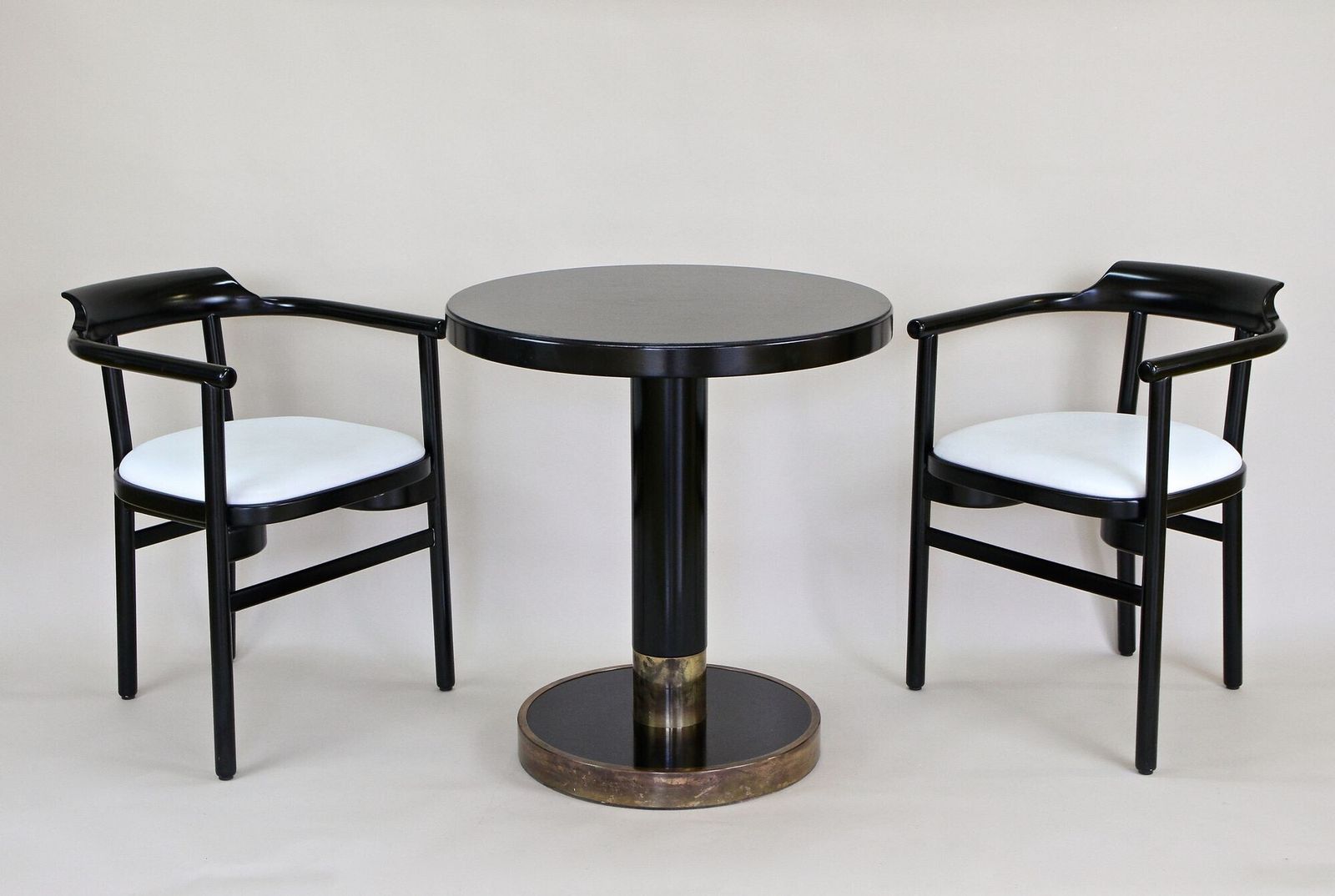 20th Century Contemporary Thonet Armchairs   White Leather Upholstery, At 1980s photo Furniture