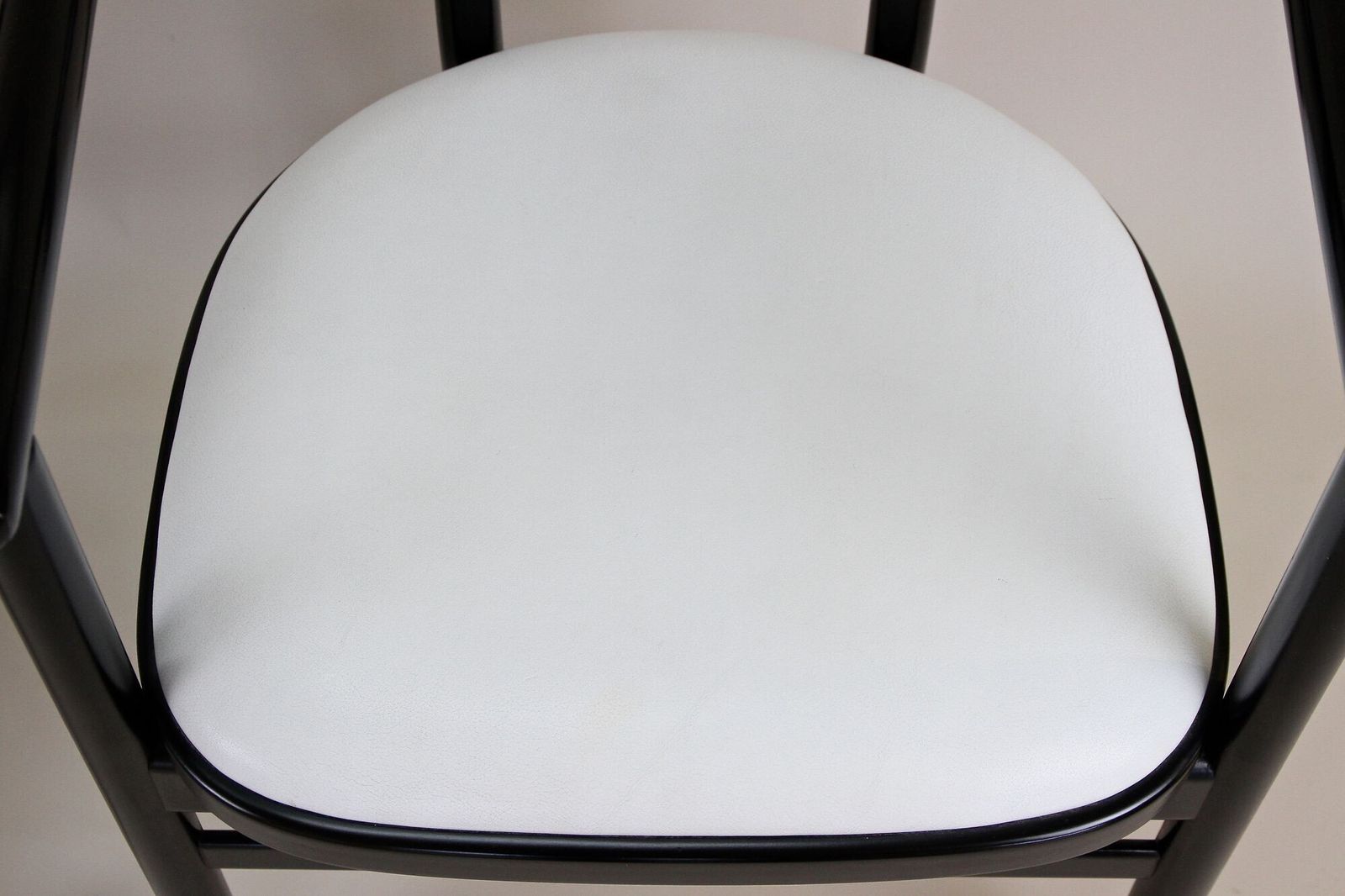 20th Century Contemporary Thonet Armchairs   White Leather Upholstery, At 1980s photo vintage