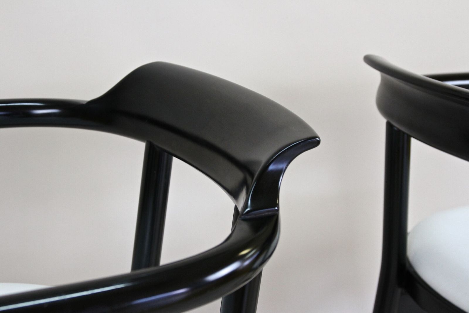 photo for sale 20th Century Contemporary Thonet Armchairs   White Leather Upholstery, At 1980s