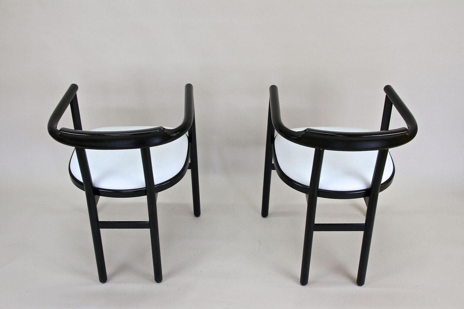 1940.0 20th Century Contemporary Thonet Armchairs   White Leather Upholstery, At 1980s photo