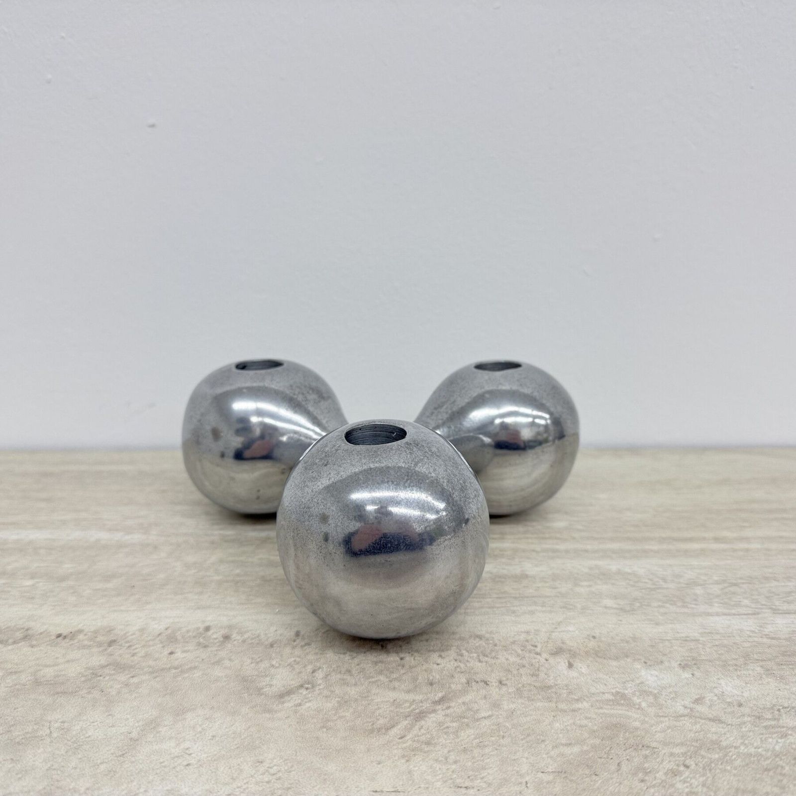 Mid Century Design Atomic Aluminium Kandelaar Bolvorm, Jaren 1970 photo 146.0