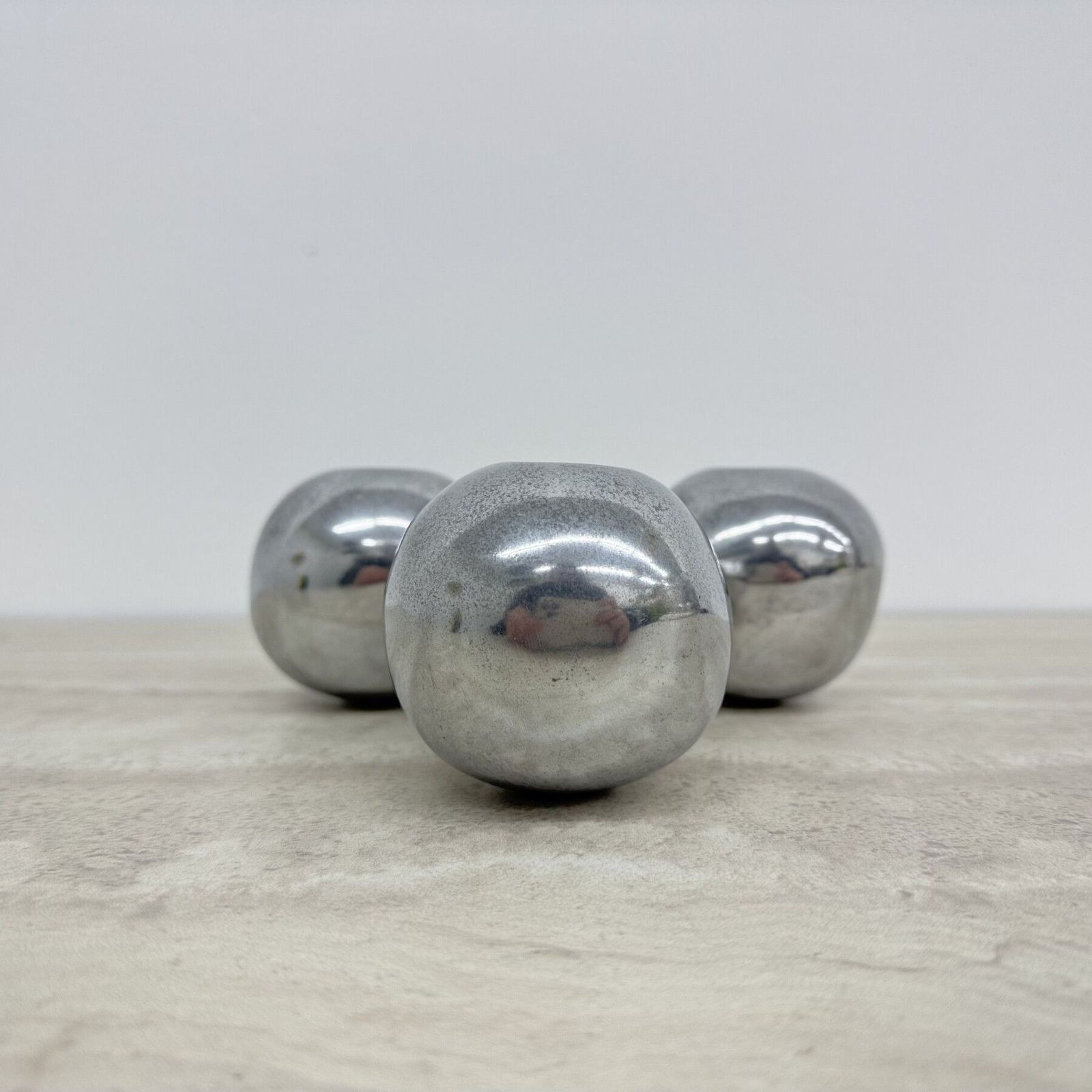 Mid Century Design Atomic Aluminium Kandelaar Bolvorm, Jaren 1970 photo vinterior