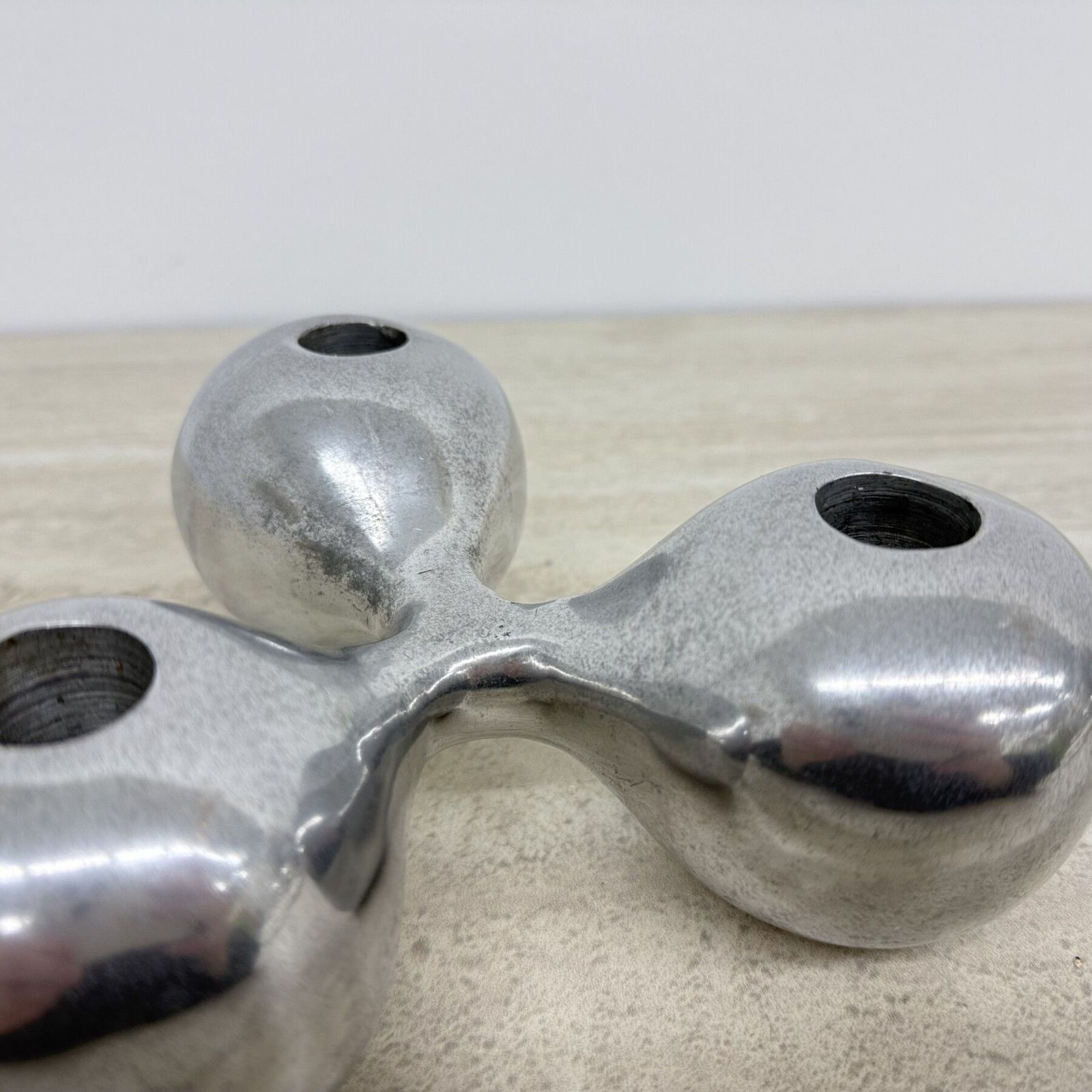 Mid Century Design Atomic Aluminium Kandelaar Bolvorm, Jaren 1970 photo buy