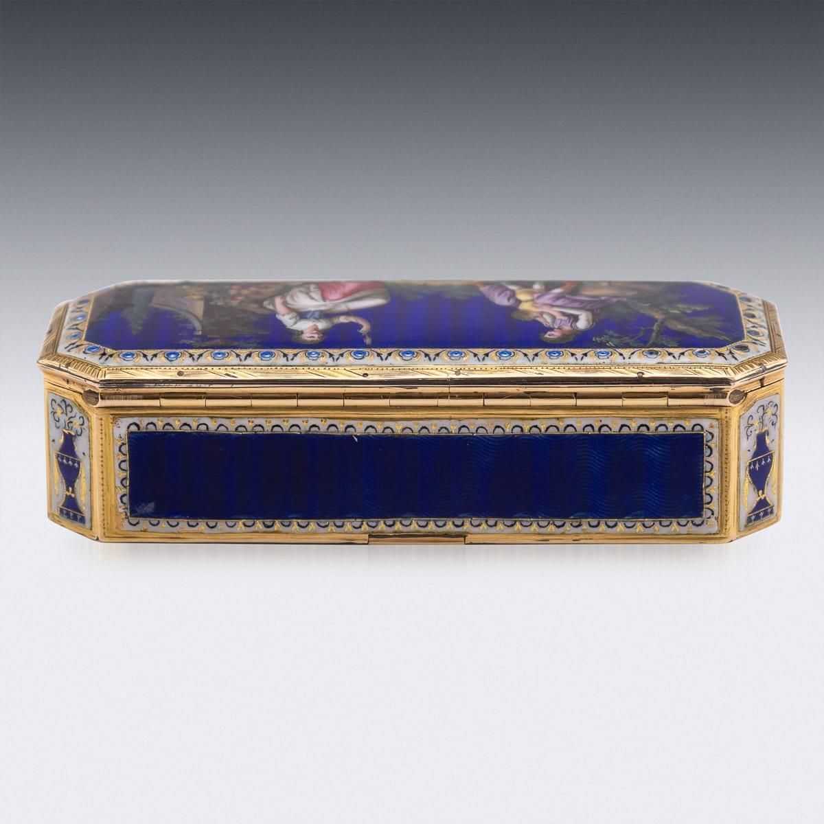 photo furniture Antique 19th Century German 18k Gold & Enamel Snuff Box, Hanau C.1820