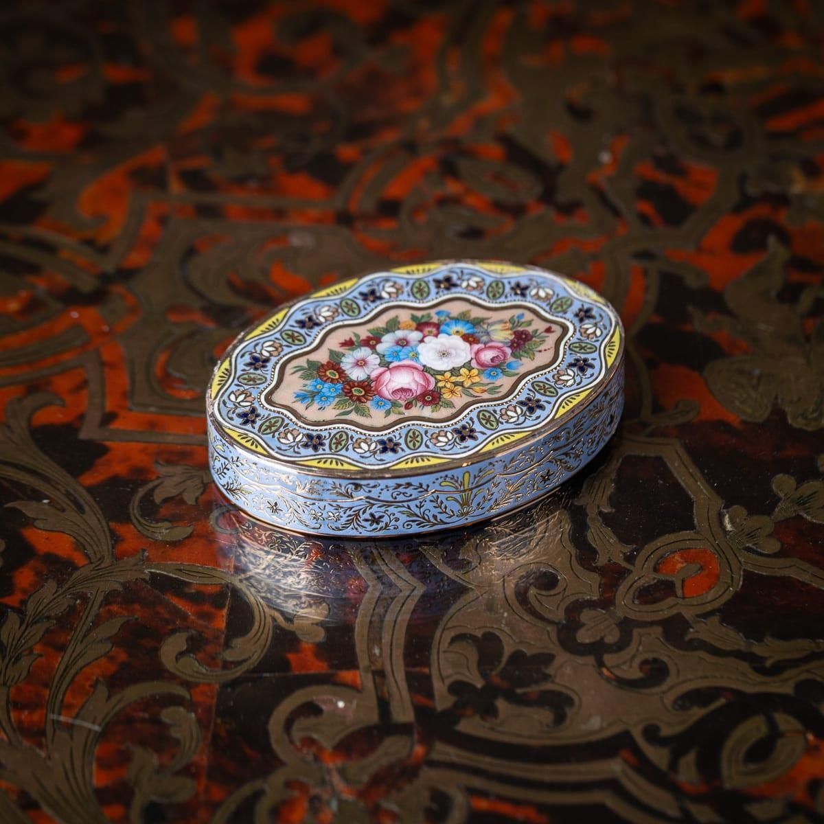 Antique 19th Century Swiss 18k Solid Gold & Enamel Snuff Box, Geneva C.1830 photo furniture
