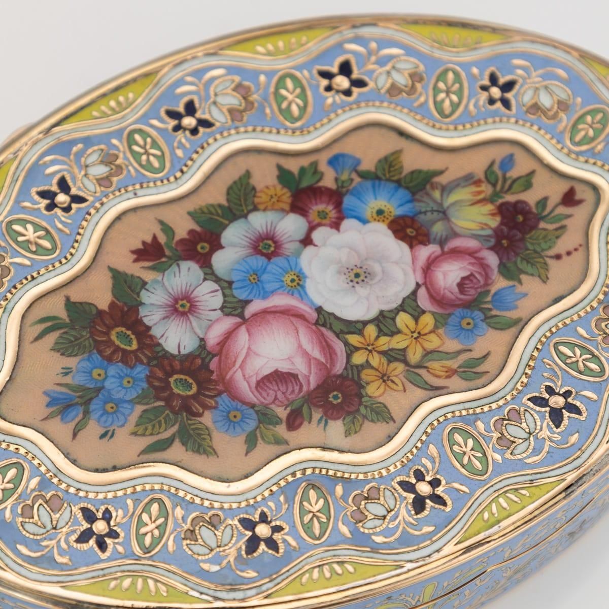 photo buy Antique 19th Century Swiss 18k Solid Gold & Enamel Snuff Box, Geneva C.1830