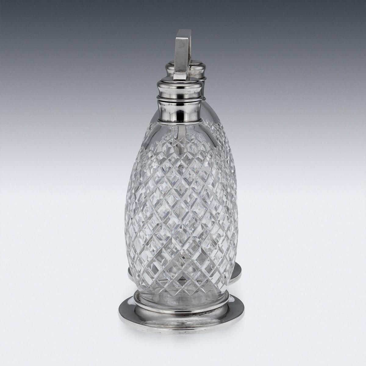 Antique Tantalus By Tiffany & Co., Solid Silver & Cut Glass, 1920 photo for sale