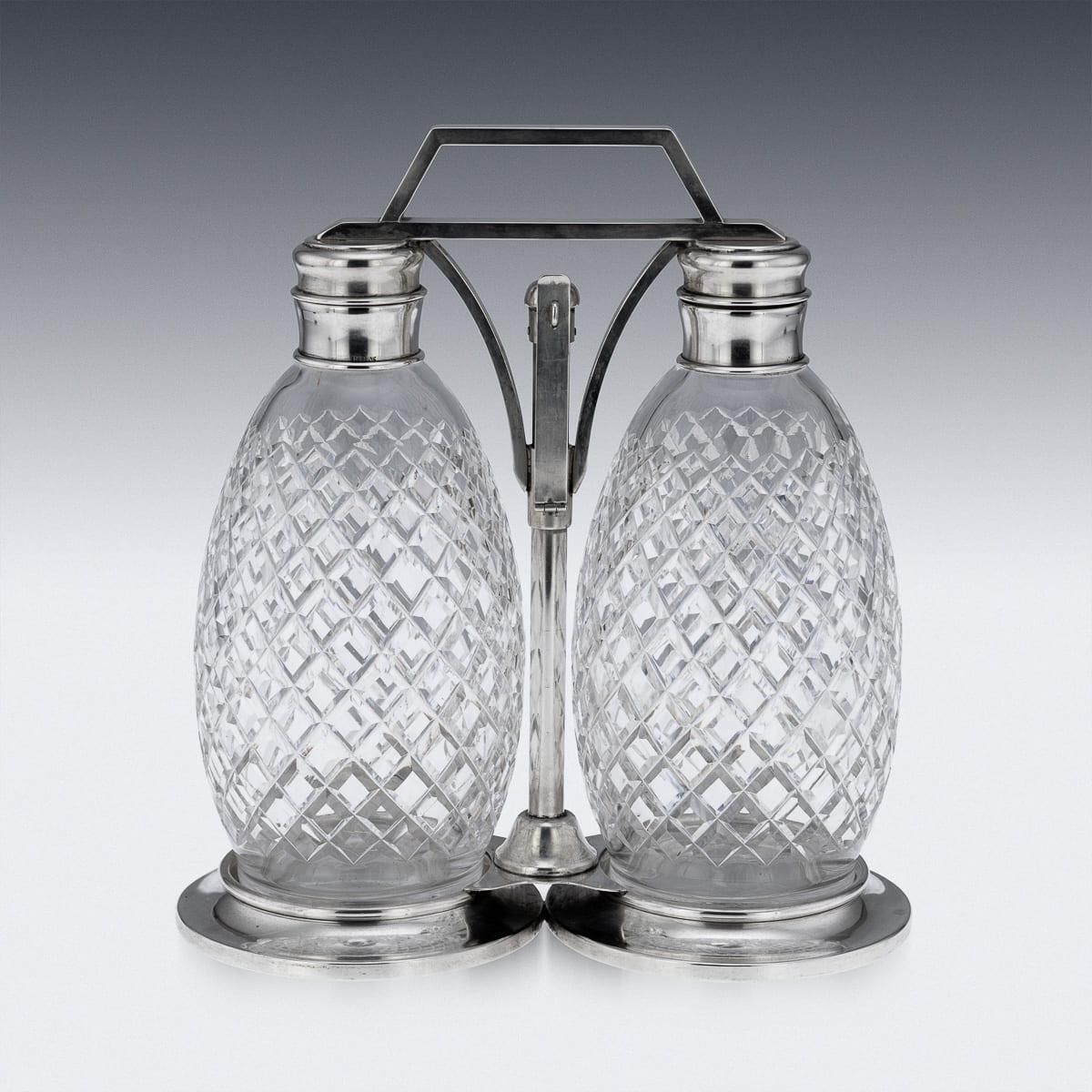 Antique Tantalus By Tiffany & Co., Solid Silver & Cut Glass, 1920 photo buy