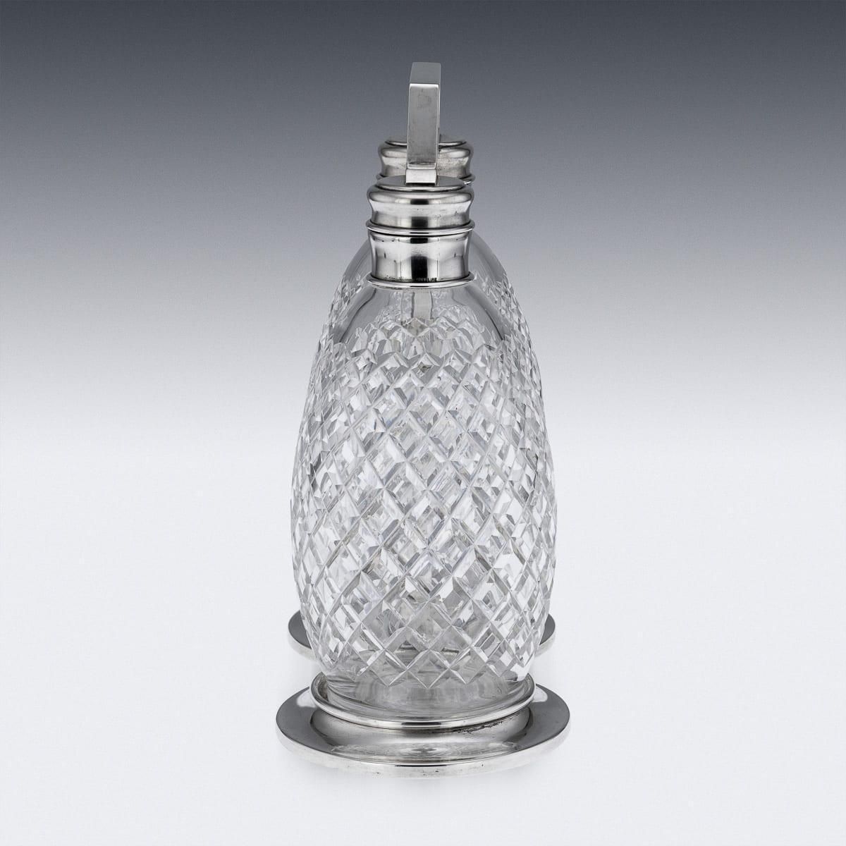 Antique Tantalus By Tiffany & Co., Solid Silver & Cut Glass, 1920 photo vintage