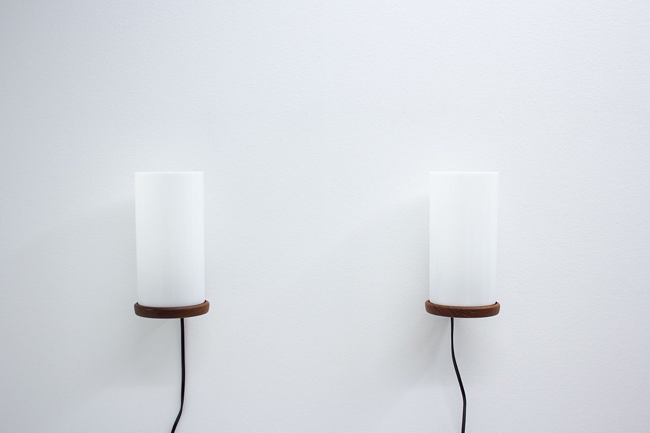 Teak & Acrylic Wall Lamps By Luxus, 1960s, Set Of 2 photo furniture