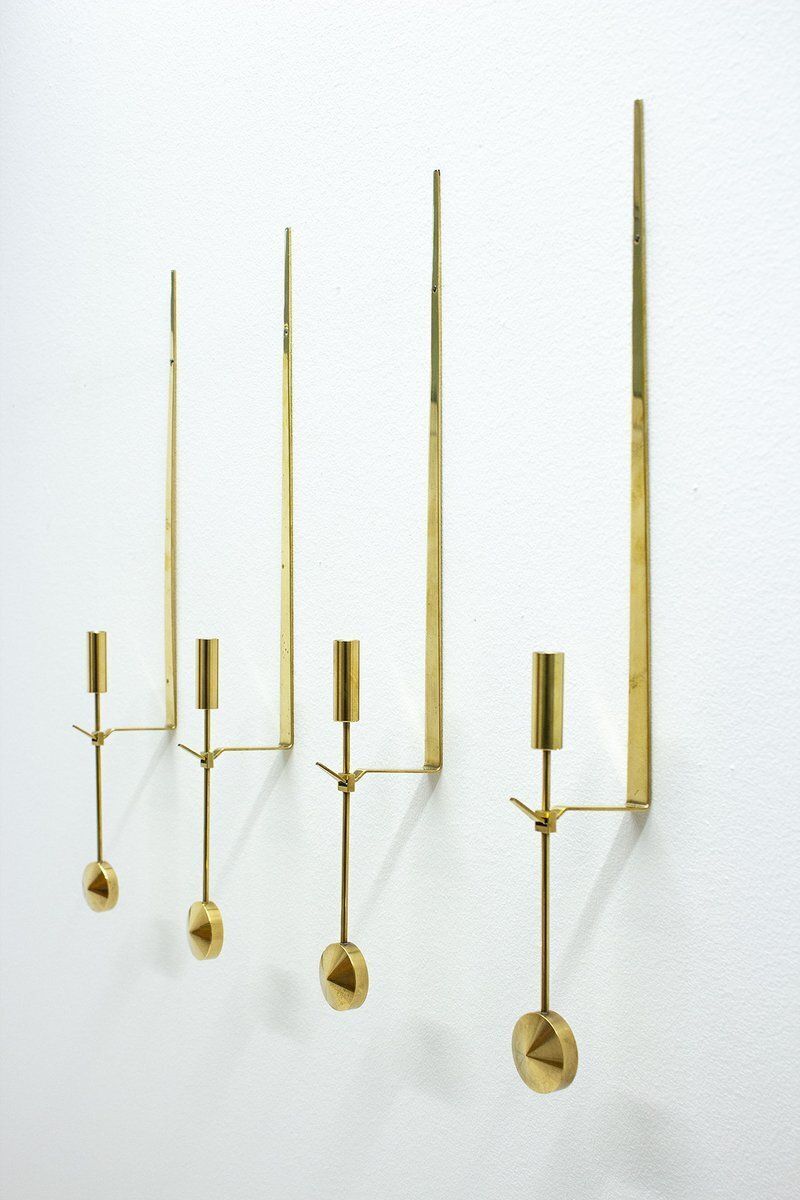 Swedish Wall Candlesticks By Pierre Forssell For Skultuna, 1970s, Set Of 4 photo furniture