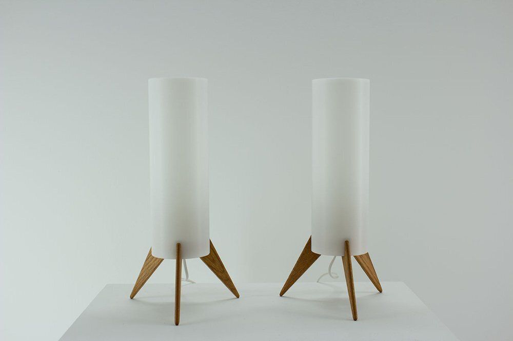 Raketen Table Lamps From Luxus, Sweden, 1960s, Set Of 2