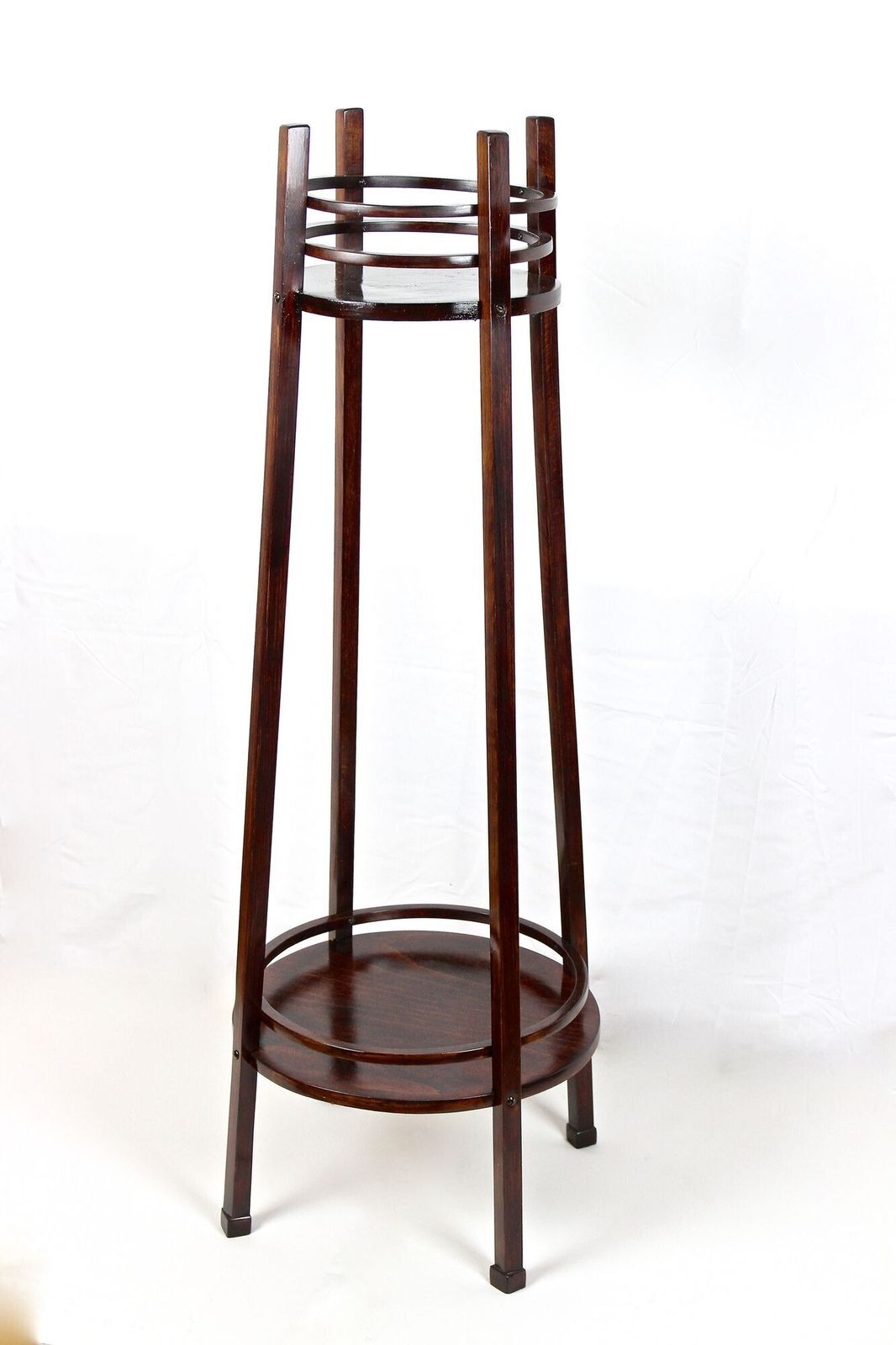 20th Century Art Nouveau Bentwood Pedestal By Thonet   Mod. 9531, At Ca. 1906 photo vintage