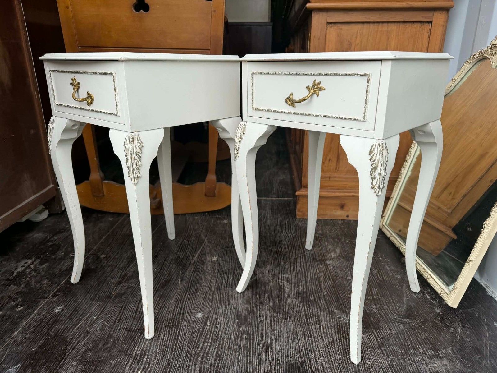 Pair Of French Style Bedside Tables/Drawers Ready To Upcycle photo furniture