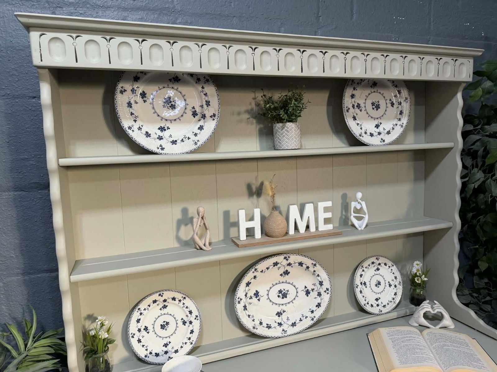 Lovely Professionally Upcycled Painted Vintage Welsh Dresser Eucalyptus photo furniture