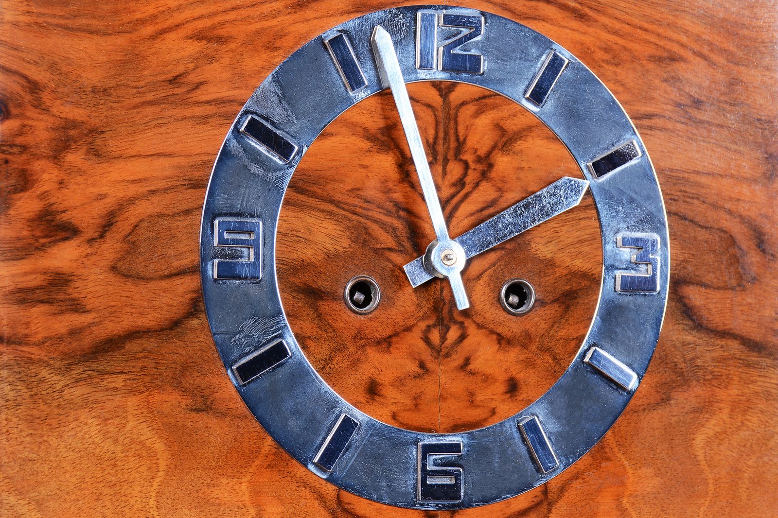 Restored Art Deco Clock, Walnut, Revived Polish, Czech, 1920s photo Home Decor