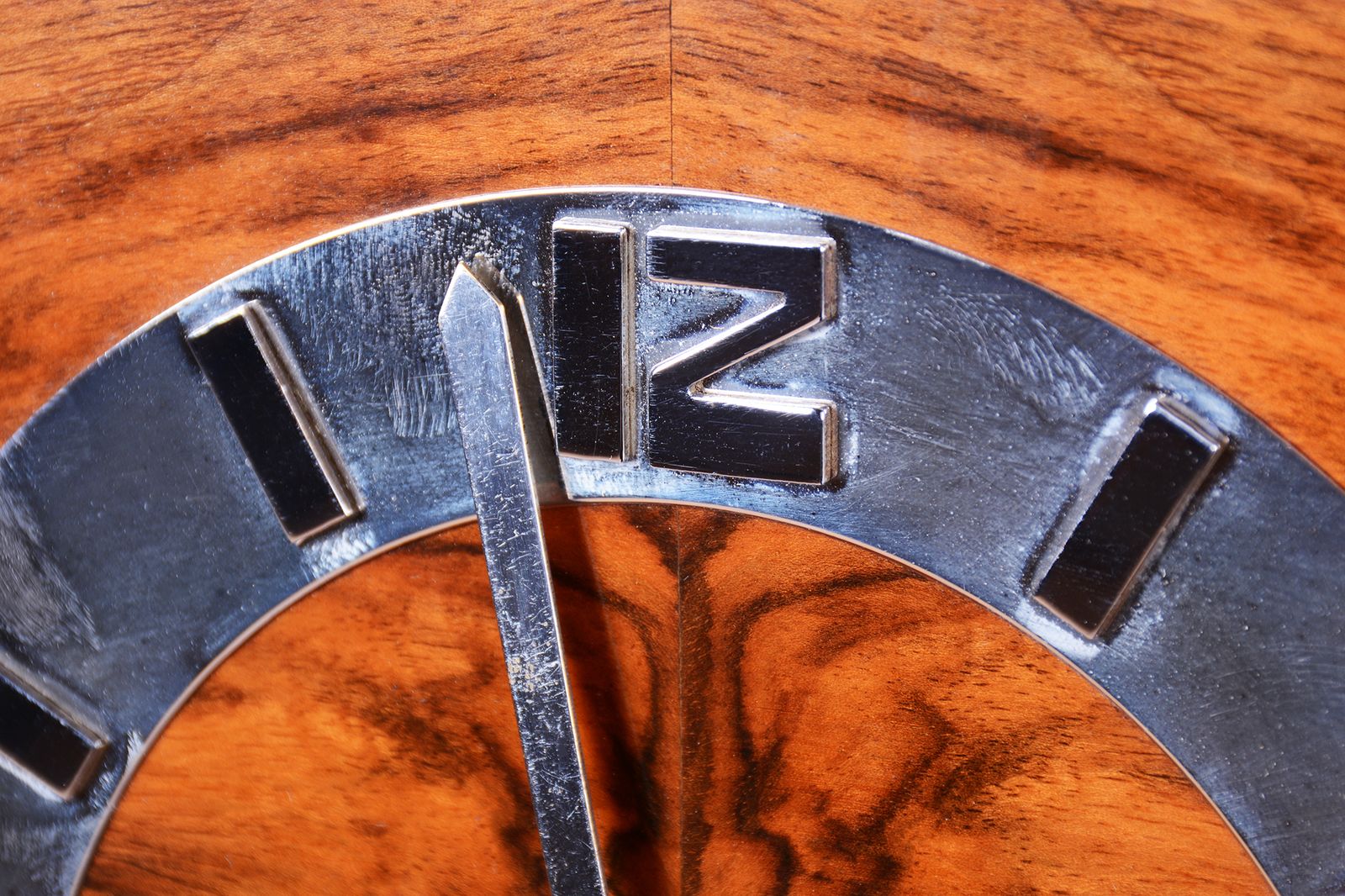 photo for sale Restored Art Deco Clock, Walnut, Revived Polish, Czech, 1920s