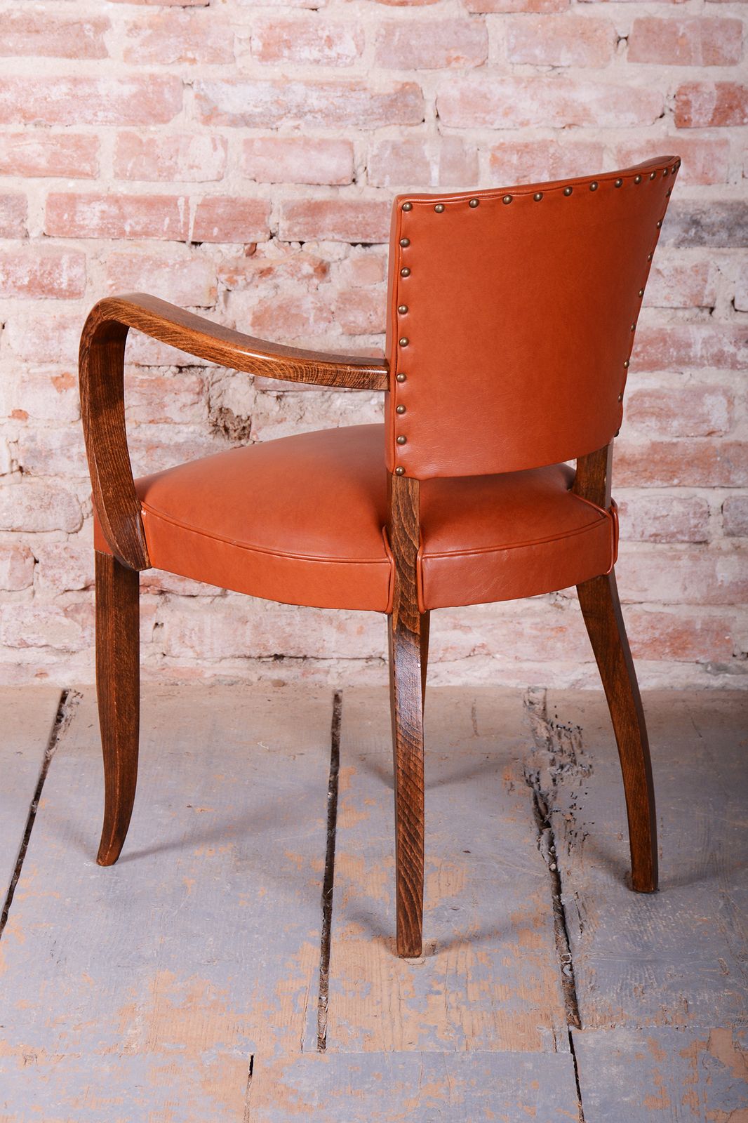 Restored Art Deco Armchair, By Jules Leleu, Beech, Revived Polish, France, 1930s photo Furniture