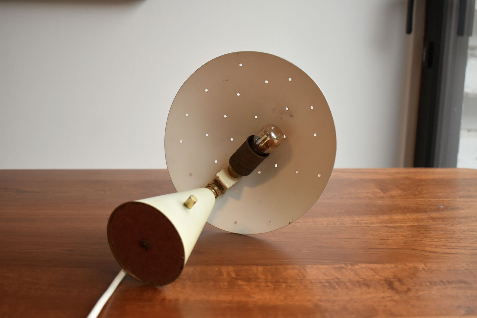 Small 1960s Midcentury Bookshelf Lamp photo furniture