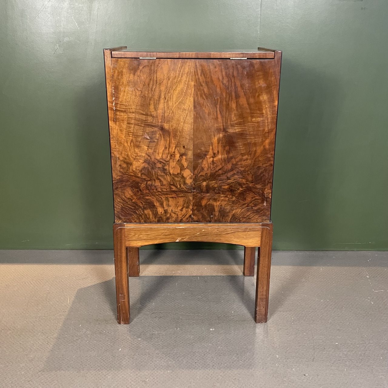 Art Deco Burr Tallboy Cabinet, 1930s photo buy
