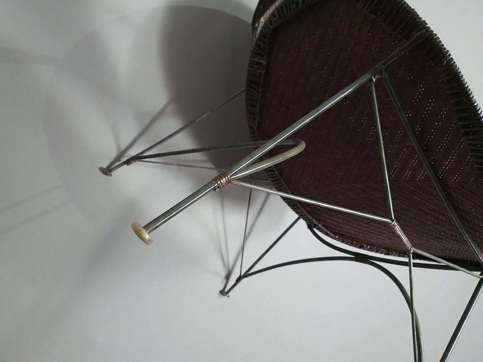 photo furniture Brown Rattan And Metal Lounge Chair By Yuzuru Yamakawa, 1980s